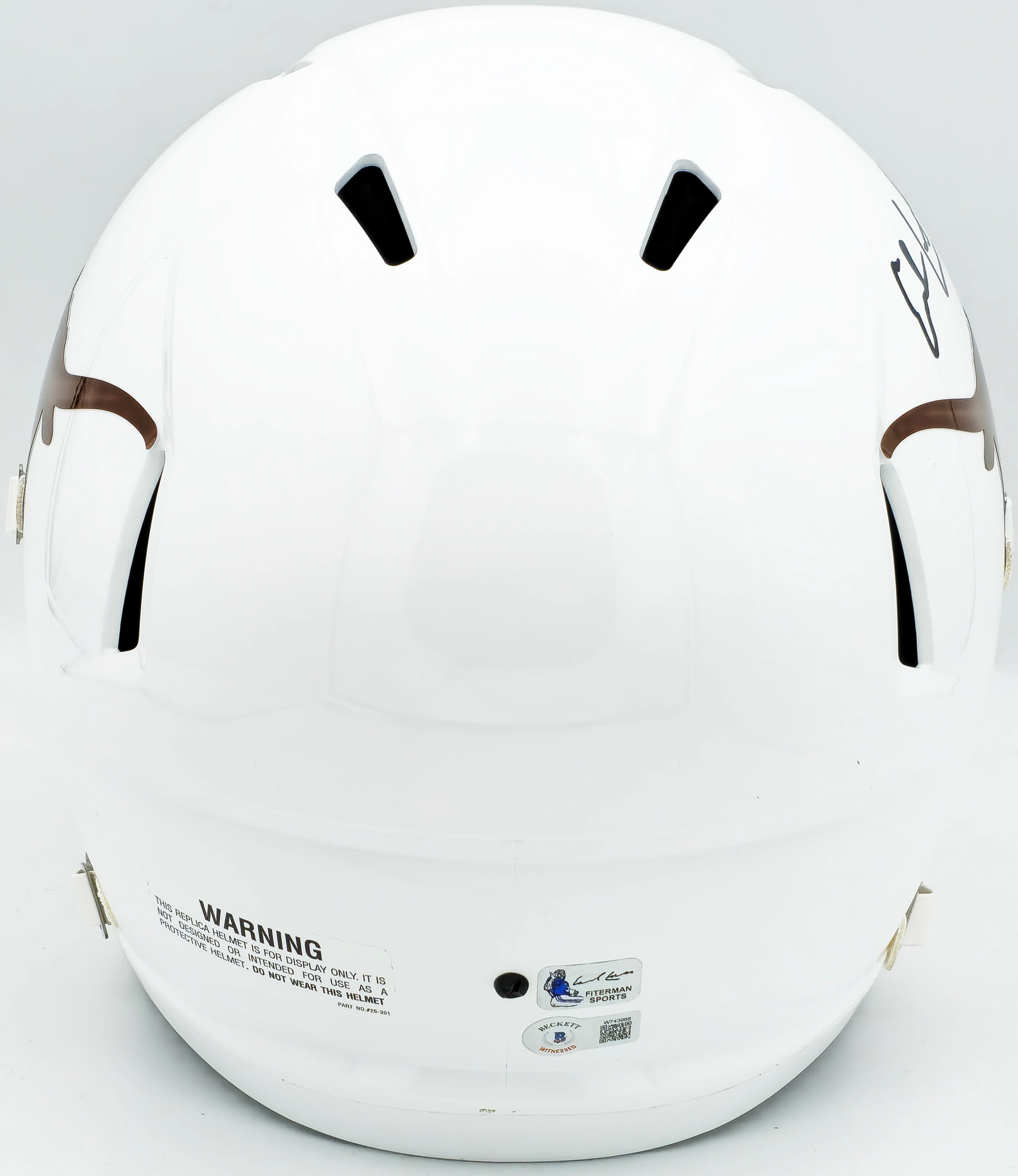 Earl Campbell Autographed Texas Longhorns White Full Size Replica Speed 2021 Helmet Beckett BAS Witness Stock #228065 - Image 4