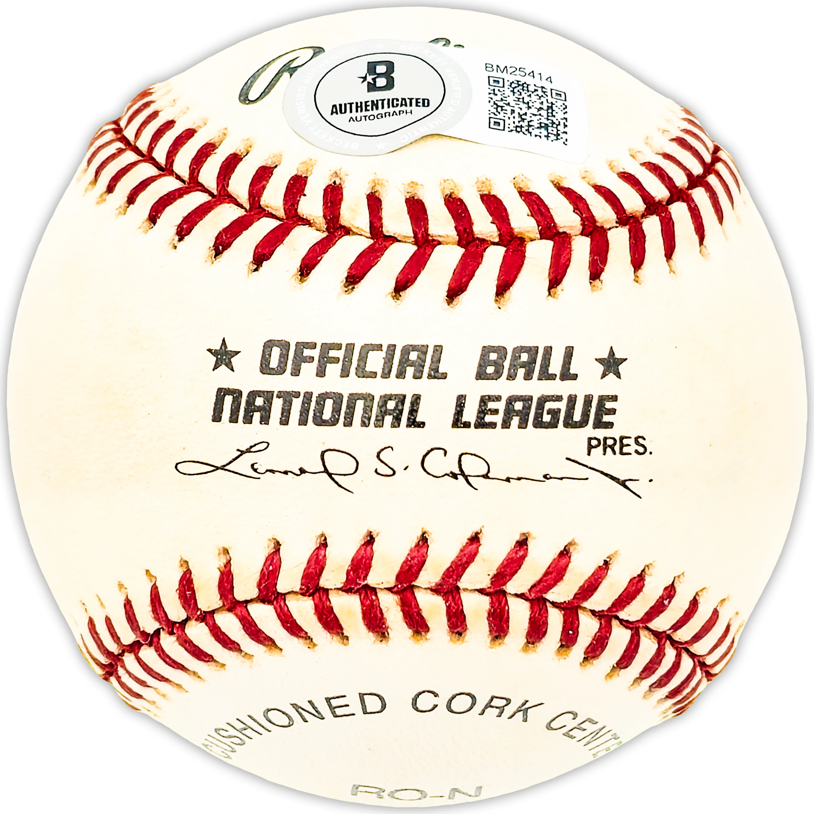 Earl Francis Autographed Official NL Baseball Pittsburgh Pirates, St. Louis Cardinals Beckett BAS QR #BM25414 - Image 2