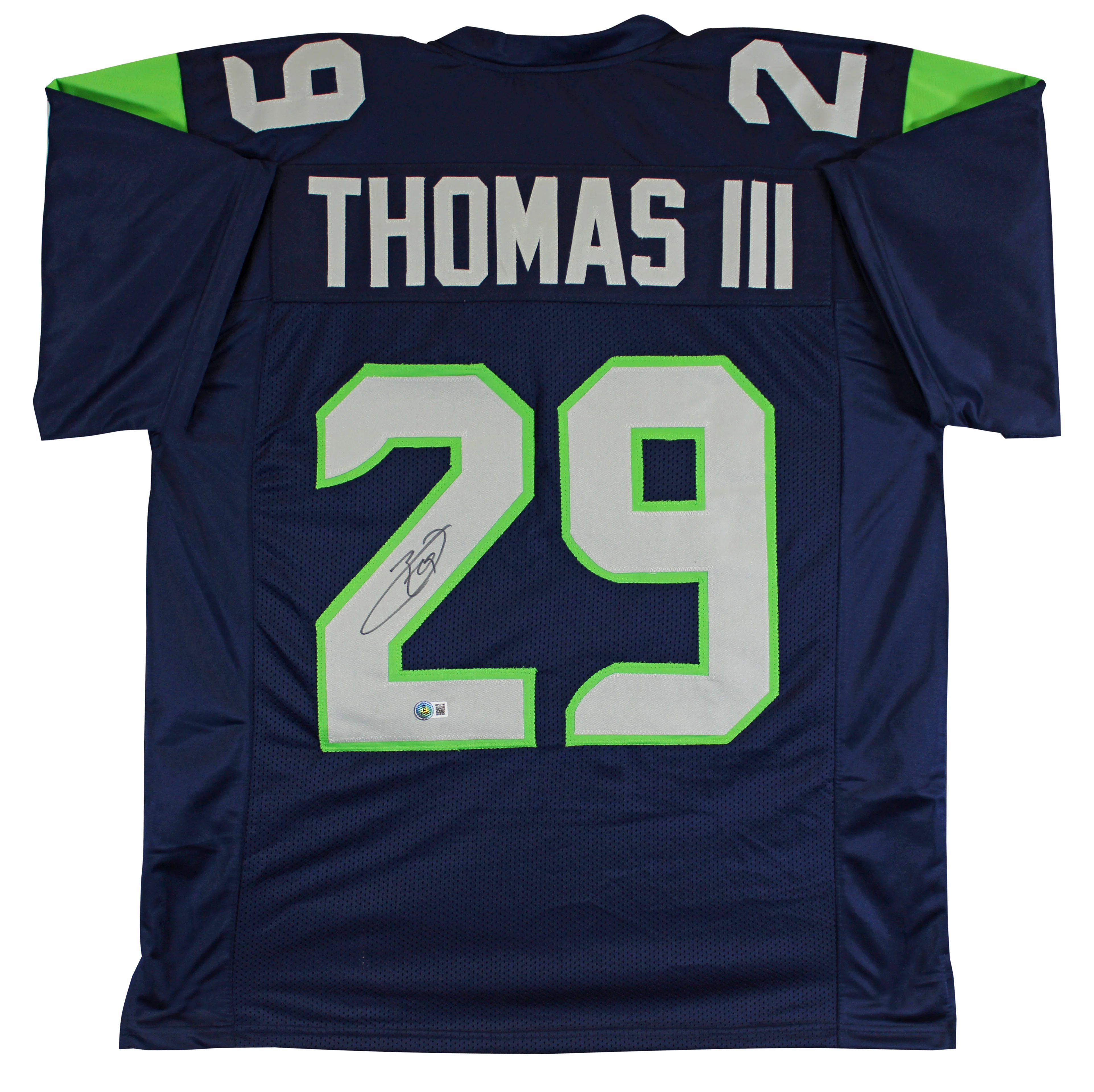 Earl Thomas Authentic Signed Navy Pro Style Jersey Autographed BAS Witnessed - Image 2