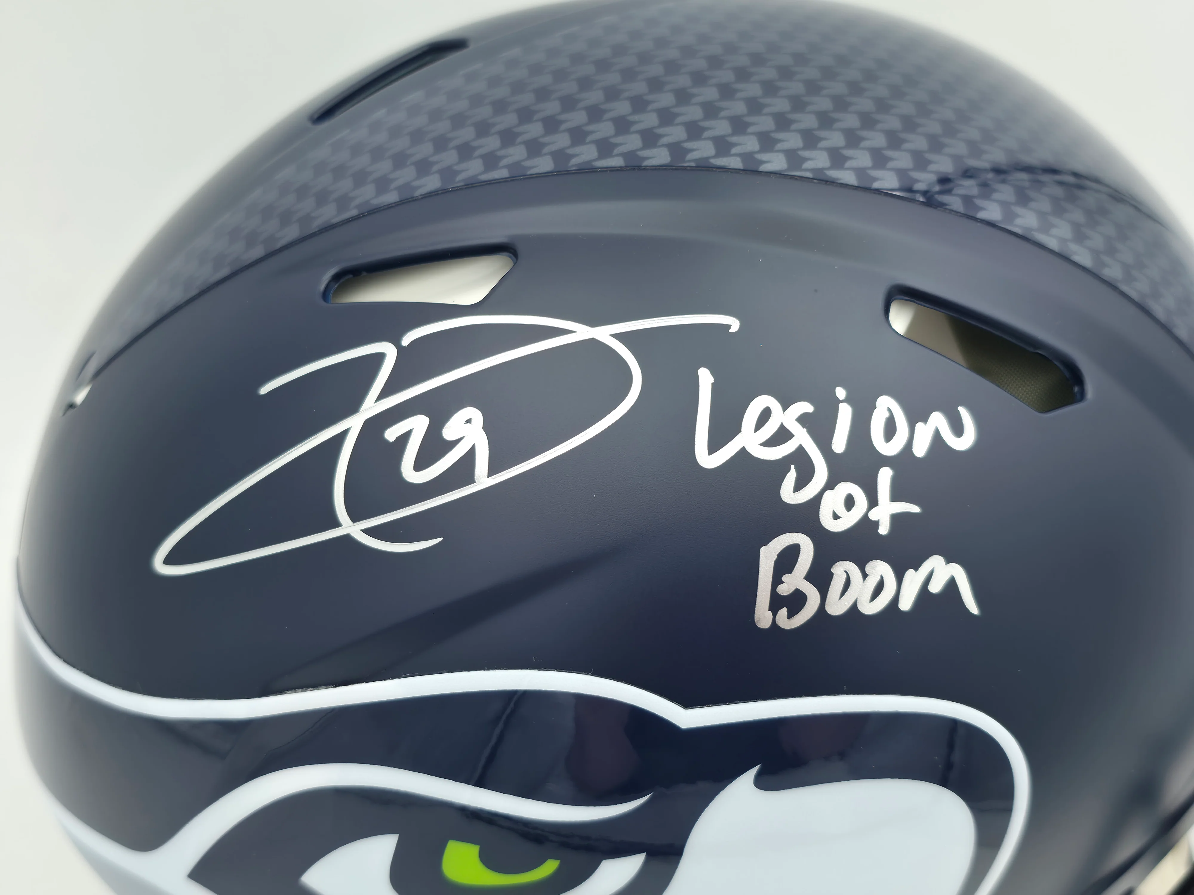 Earl Thomas III Autographed Seattle Seahawks Blue Full Size Authentic Speed Helmet "Legion of Boom" Beckett BAS Witness Stock #262444 - Image 2