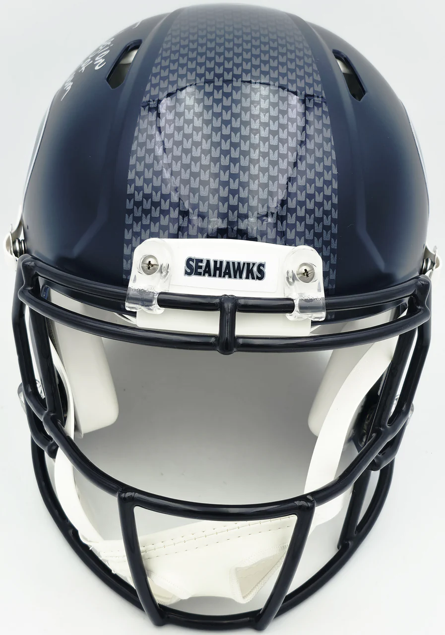 Earl Thomas III Autographed Seattle Seahawks Blue Full Size Authentic Speed Helmet "Legion of Boom" Beckett BAS Witness Stock #262444 - Image 3