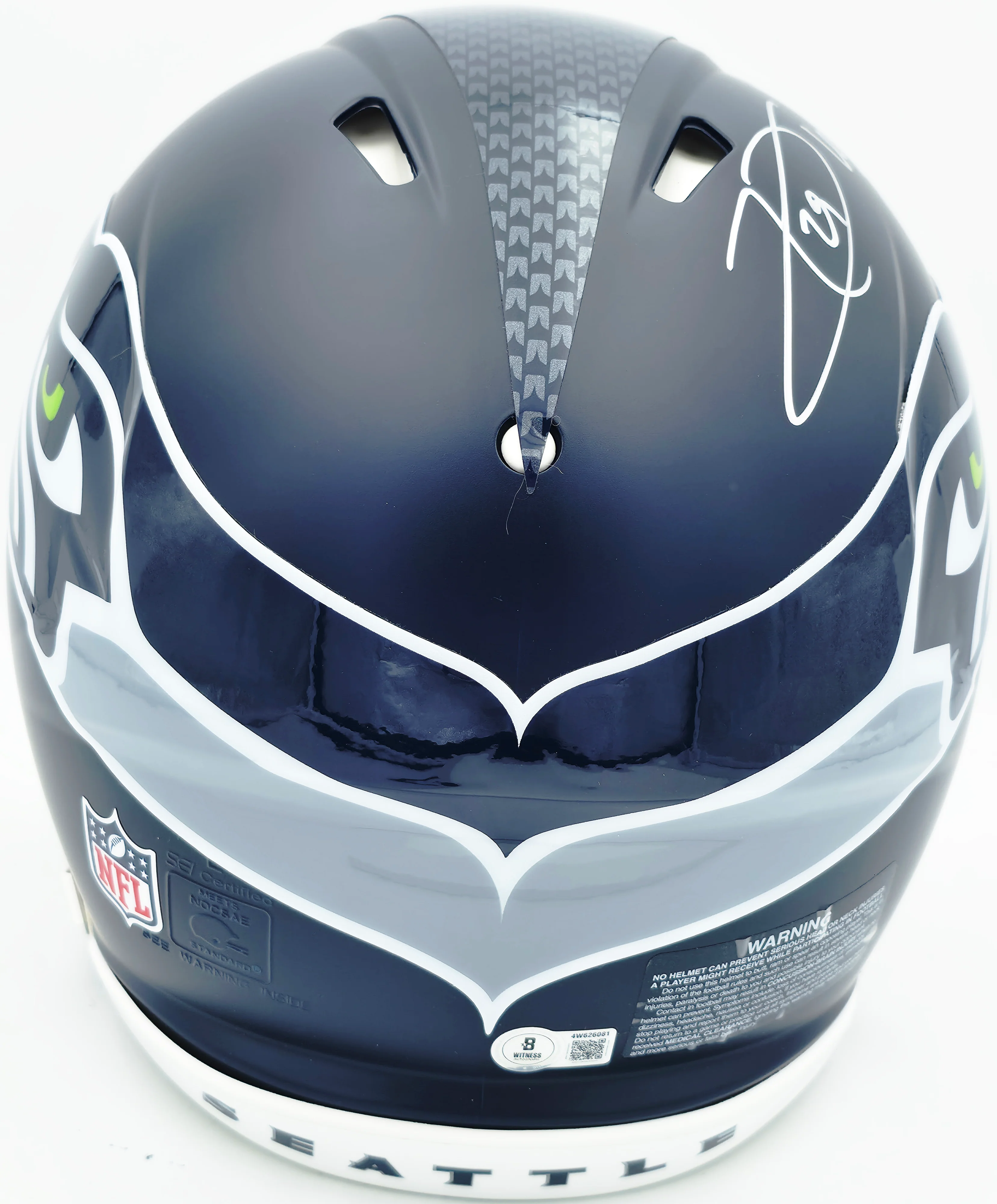 Earl Thomas III Autographed Seattle Seahawks Blue Full Size Authentic Speed Helmet "Legion of Boom" Beckett BAS Witness Stock #262444 - Image 5