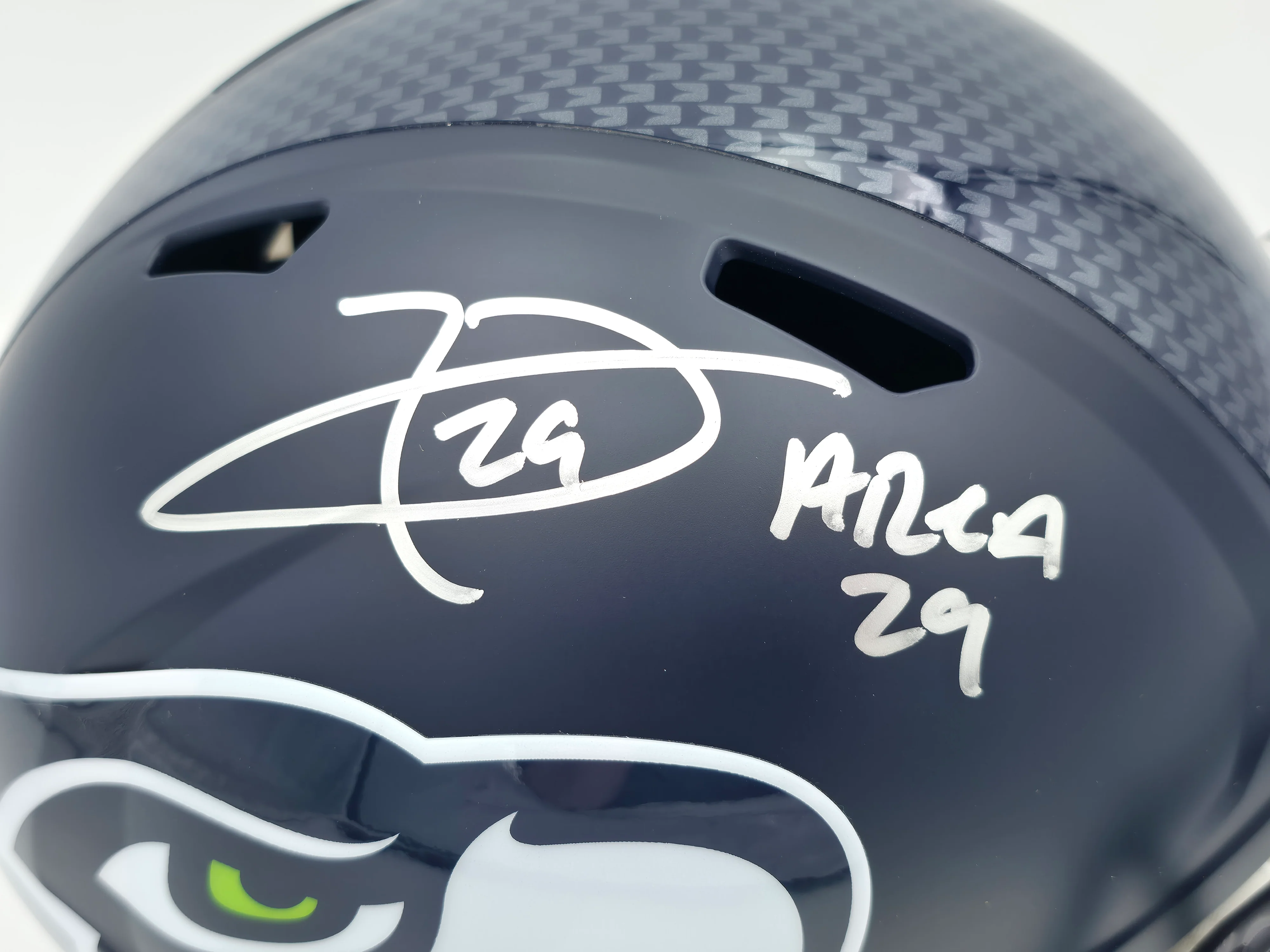 Earl Thomas III Autographed Seattle Seahawks Blue Full Size Replica Speed Helmet "Area 29" Beckett BAS Witness Stock #262446 - Image 2