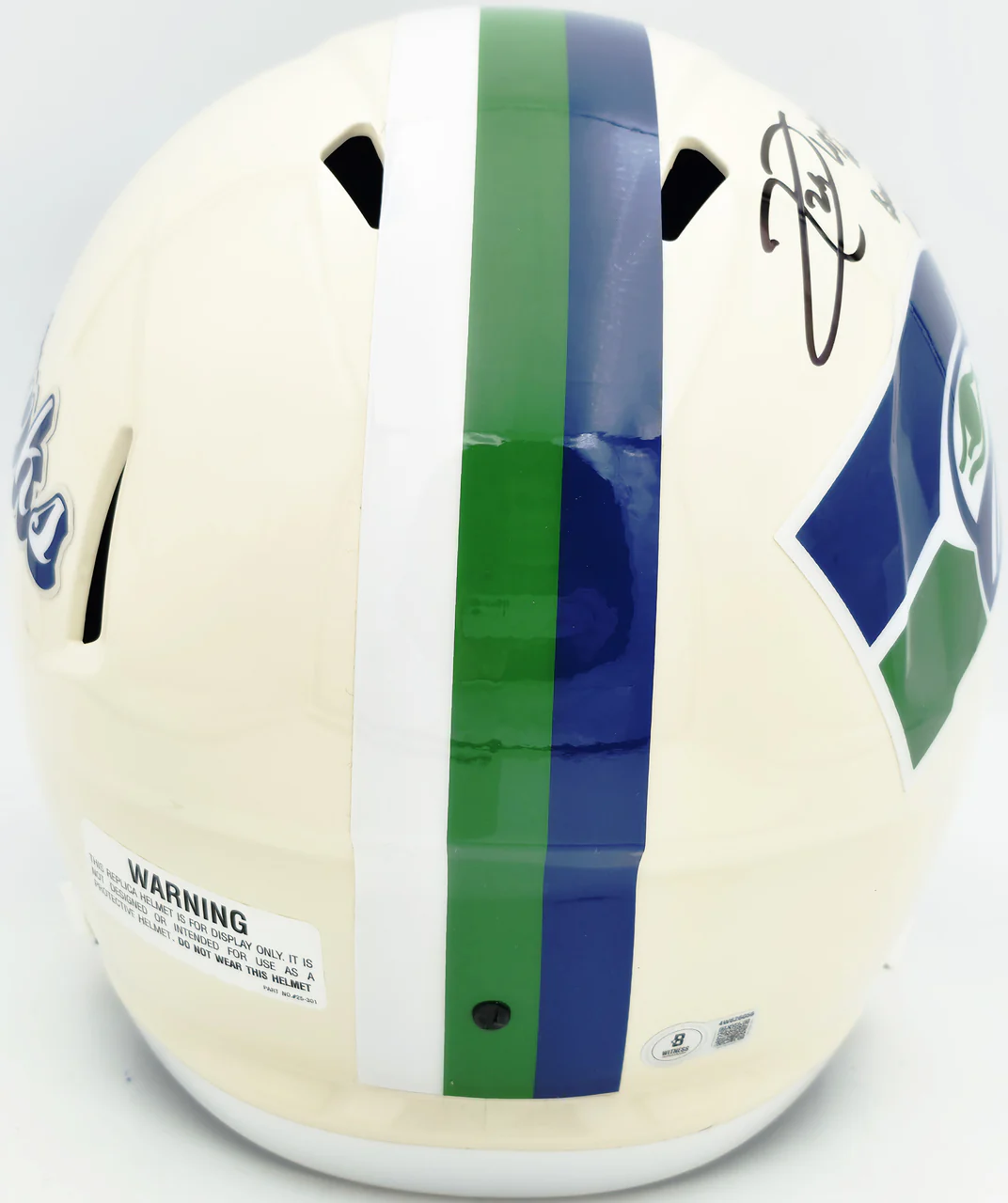 Earl Thomas III Autographed Seattle Seahawks Cream Retro Full Size Replica Speed Helmet "Legion of Boom" Beckett BAS Witness Stock #262438 - Image 5