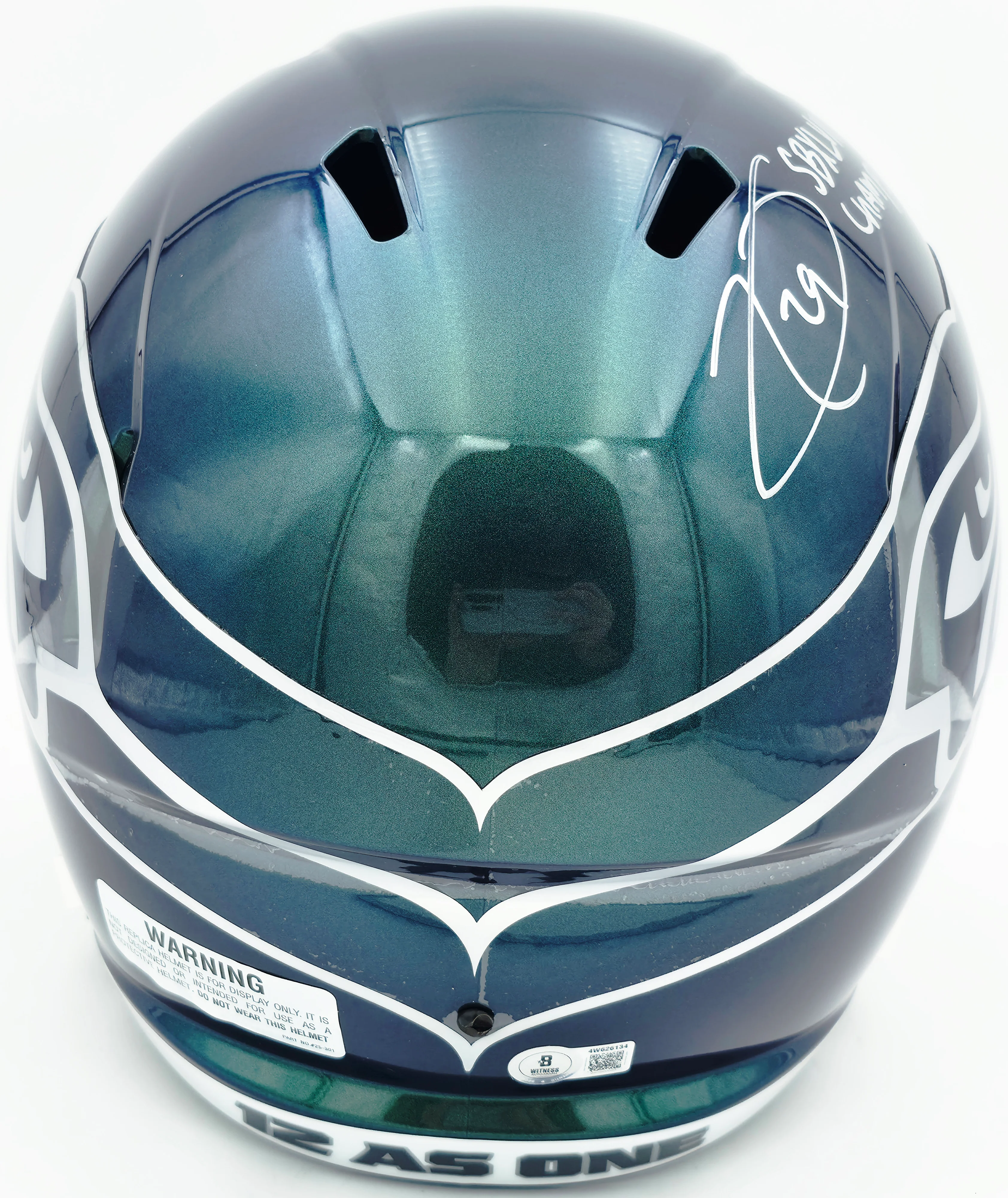 Earl Thomas III Autographed Seattle Seahawks Rivalries Full Size Replica Speed Helmet "SB XLVIII Champs" Beckett BAS Witness Stock #262443 - Image 5