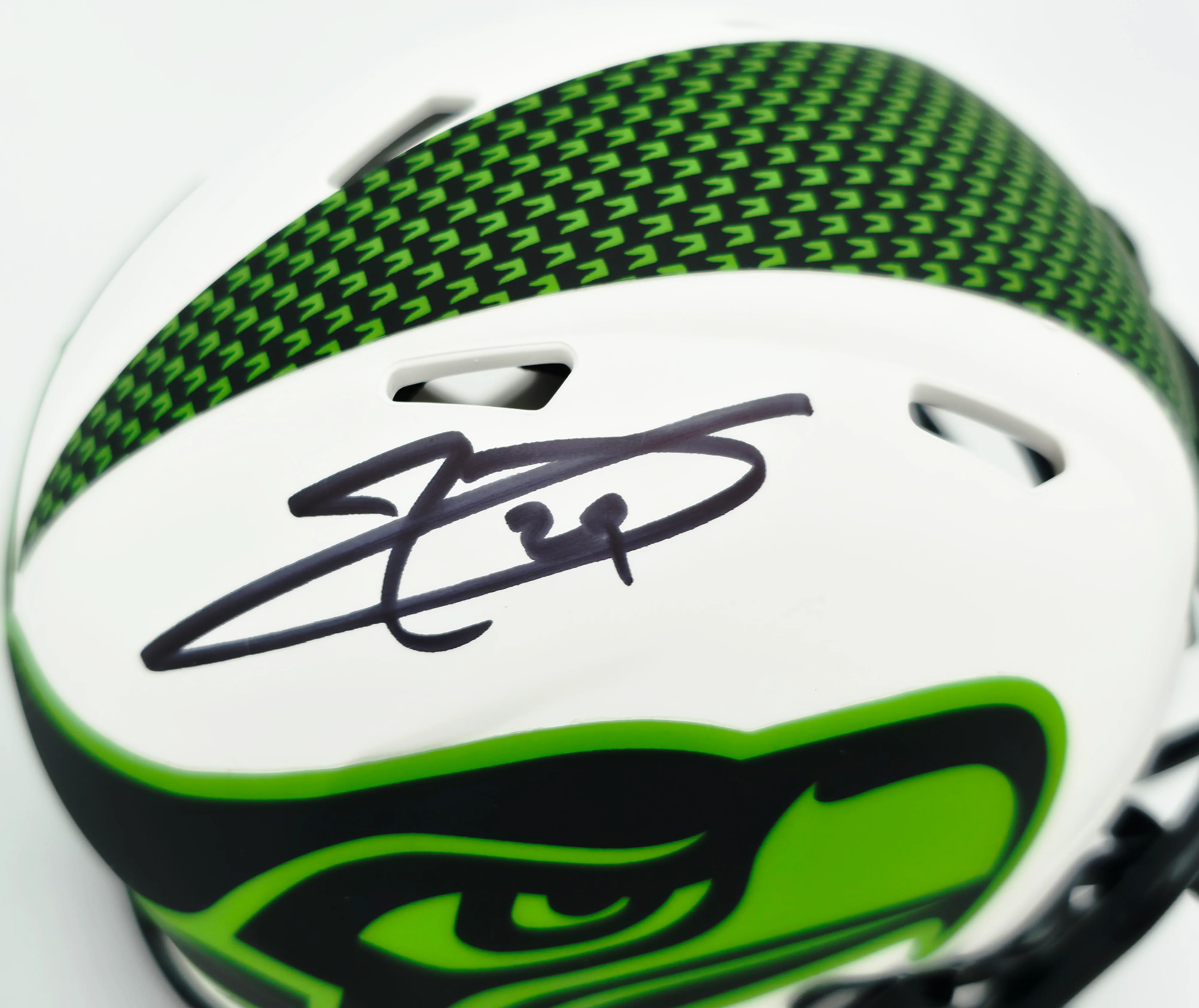 Earl Thomas III Autographed Seattle Seahawks White Lunar Eclipse Speed Mini Helmet Beckett BAS Witness Stock #262453 - Image 2