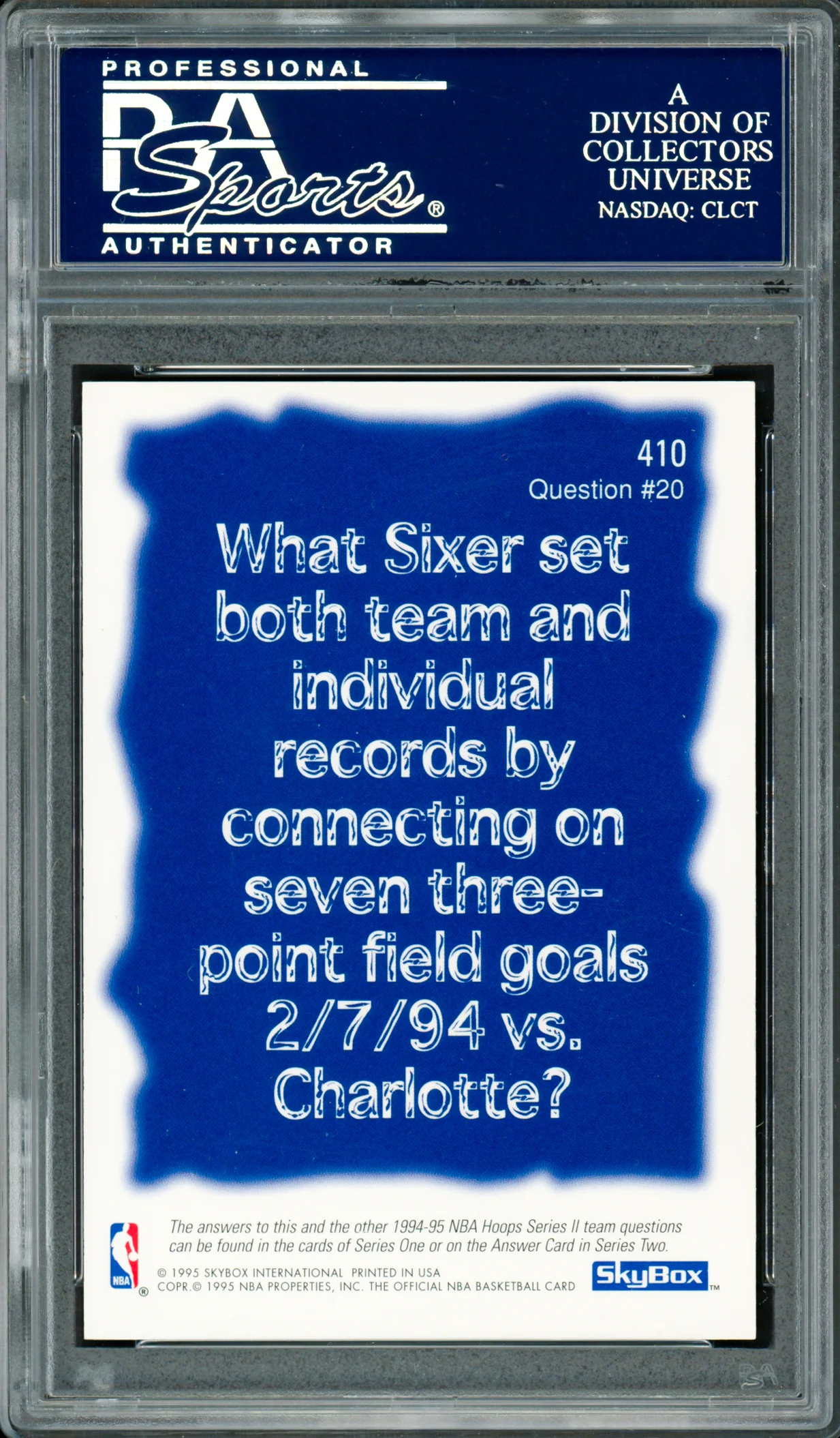 Ed Snider Autographed 1994-95 Hoops Card #410 Philadelphia 76ers Owner PSA/DNA #83716618 - Image 2
