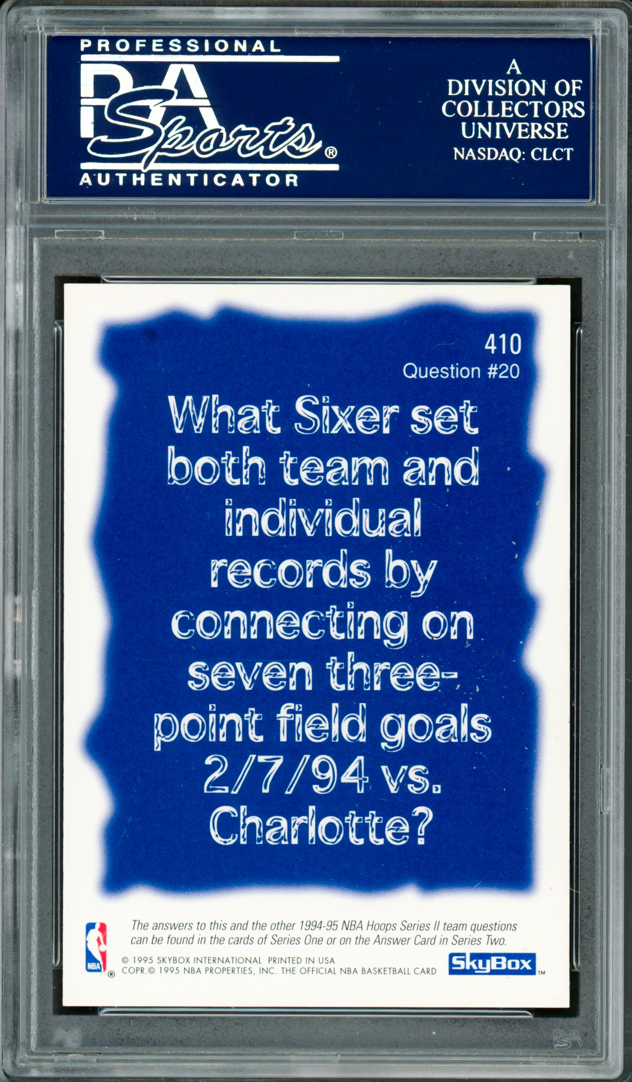 Ed Snider Autographed 1994-95 Hoops Card #410 Philadelphia 76ers Owner PSA/DNA #83716621 - Image 2