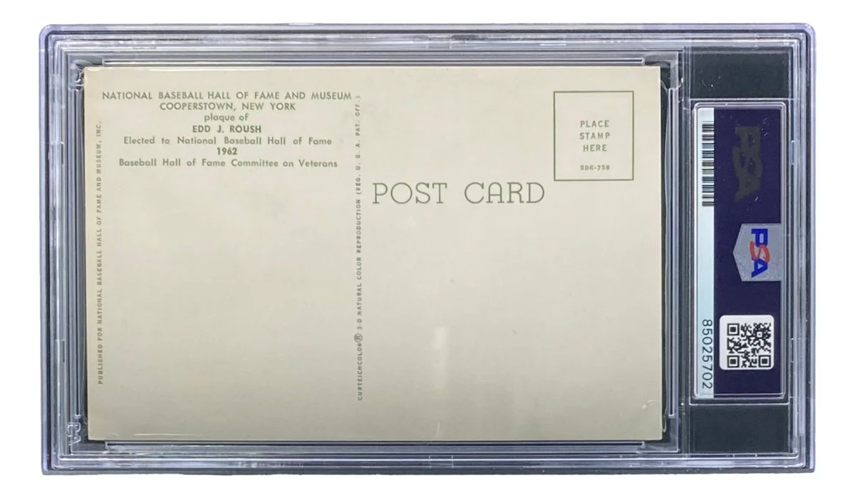 Edd Roush Signed 4x6 Chicago White Sox HOF Plaque Card PSA/DNA 85025702 - Image 2
