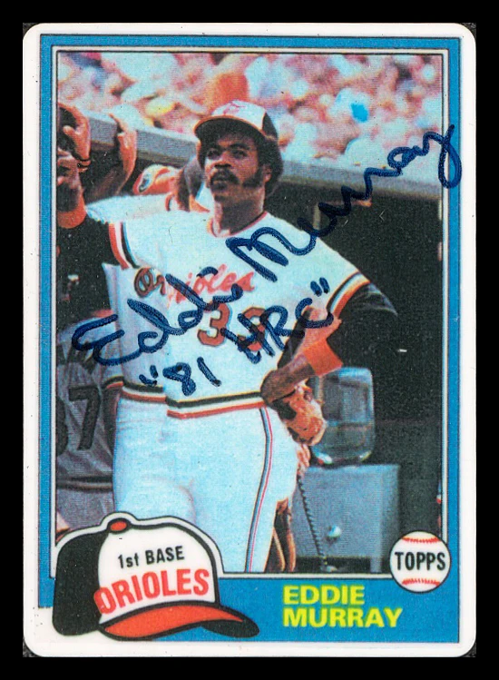 Eddie Murray Autographed Porcelain Baseball Card Set Baltimore Orioles "ROY 77, 81 HRC & 504 HR" With 3 Signed Cards #54/504 Signature Series #A14921 - Image 2