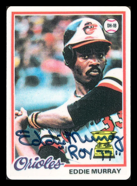 Eddie Murray Autographed Porcelain Baseball Card Set Baltimore Orioles "ROY 77, 81 HRC & 504 HR" With 3 Signed Cards #54/504 Signature Series #A14921 - Image 3