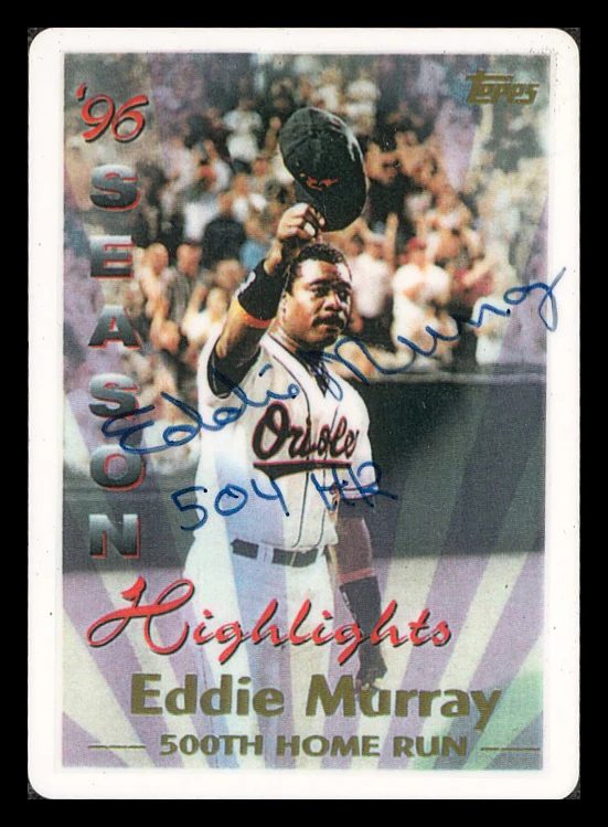 Eddie Murray Autographed Porcelain Baseball Card Set Baltimore Orioles "ROY 77, 81 HRC & 504 HR" With 3 Signed Cards #54/504 Signature Series #A14921 - Image 4
