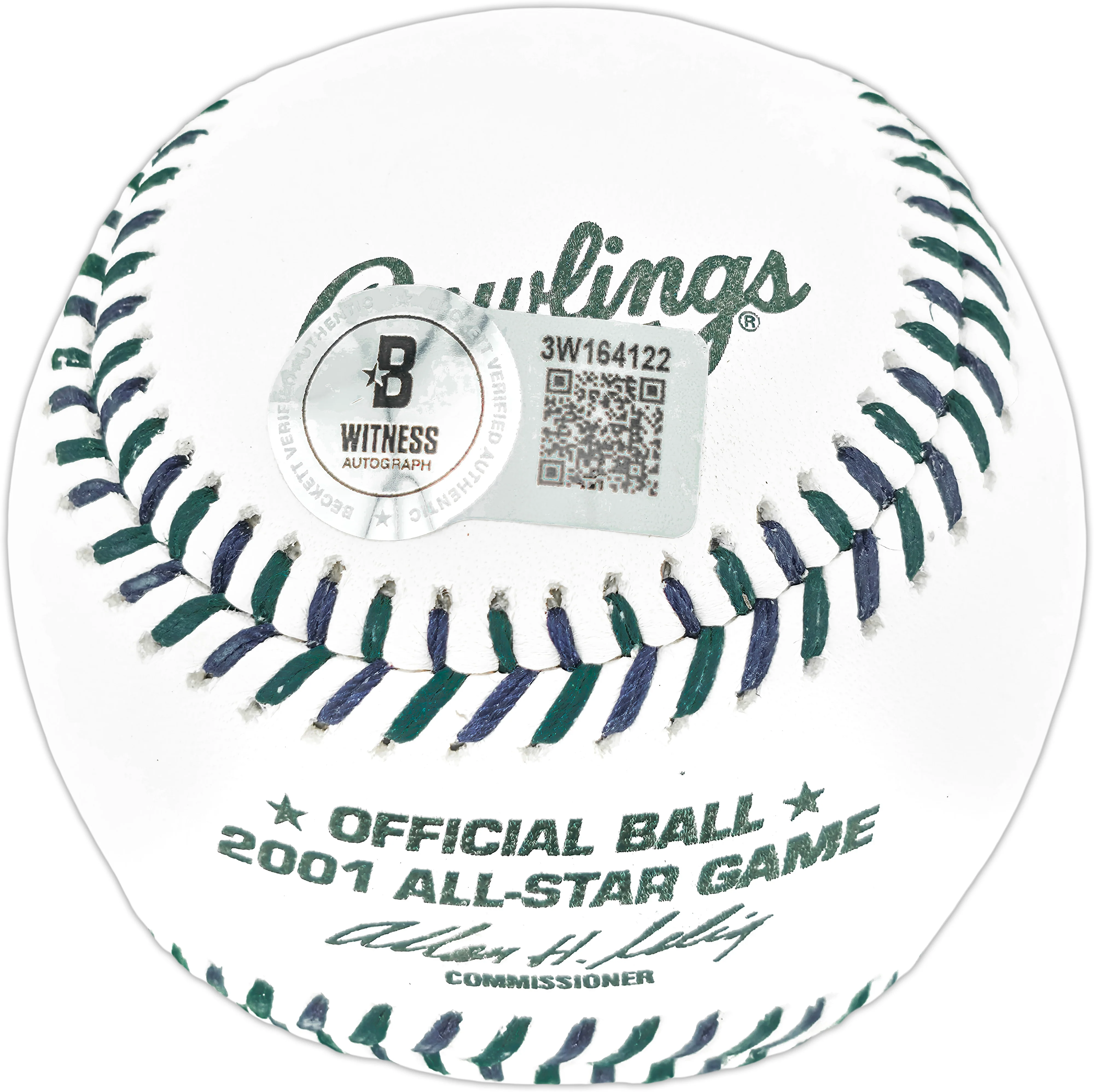 Edgar Martinez Autographed Official 2001 All Star Game Logo MLB Game Baseball Seattle Mariners Beckett BAS Witness Stock #252404 - Image 3
