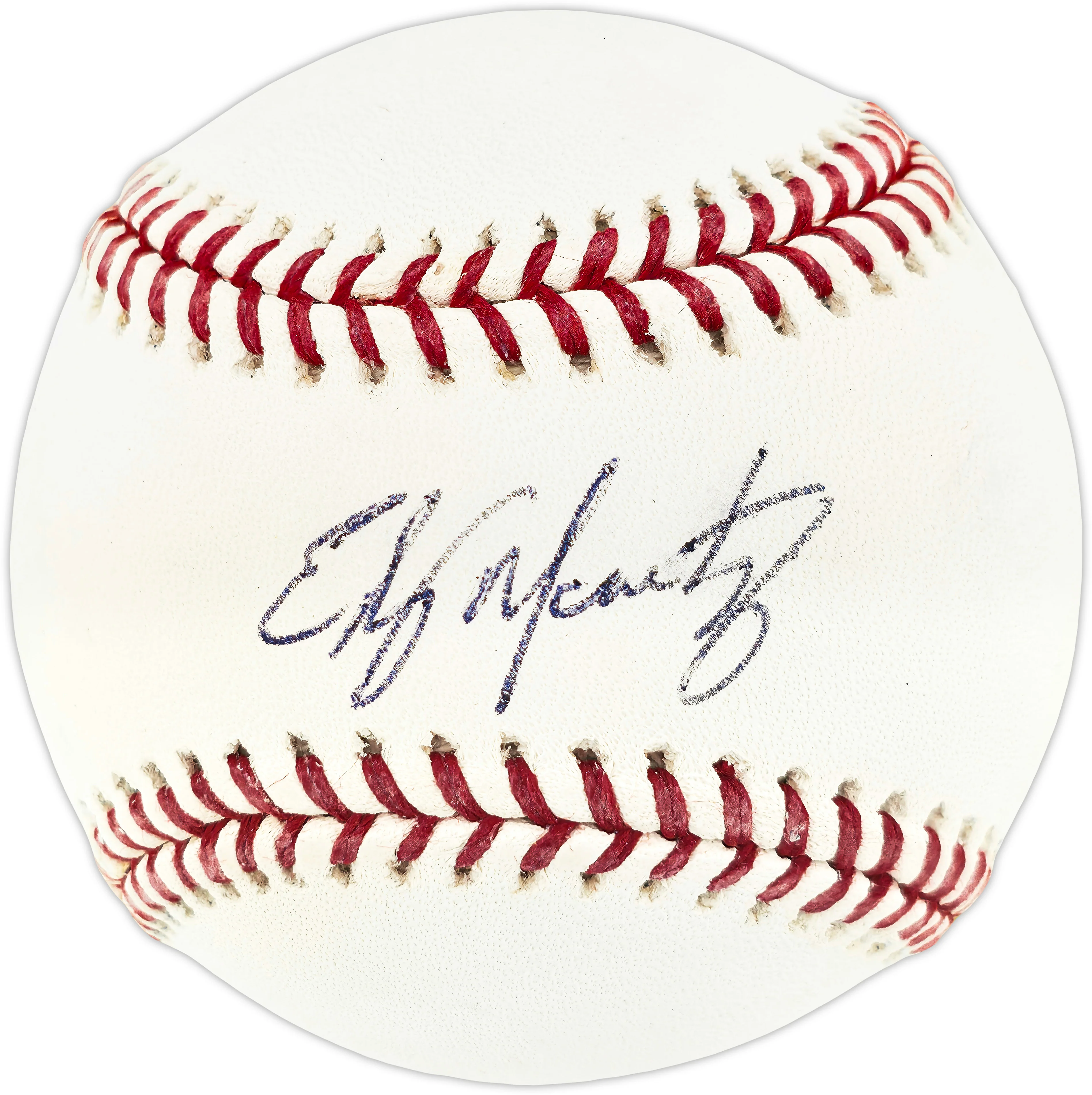Edgar Martinez Autographed Official 2019 Hall of Fame Logo MLB Baseball Seattle Mariners MCS Holo #64033