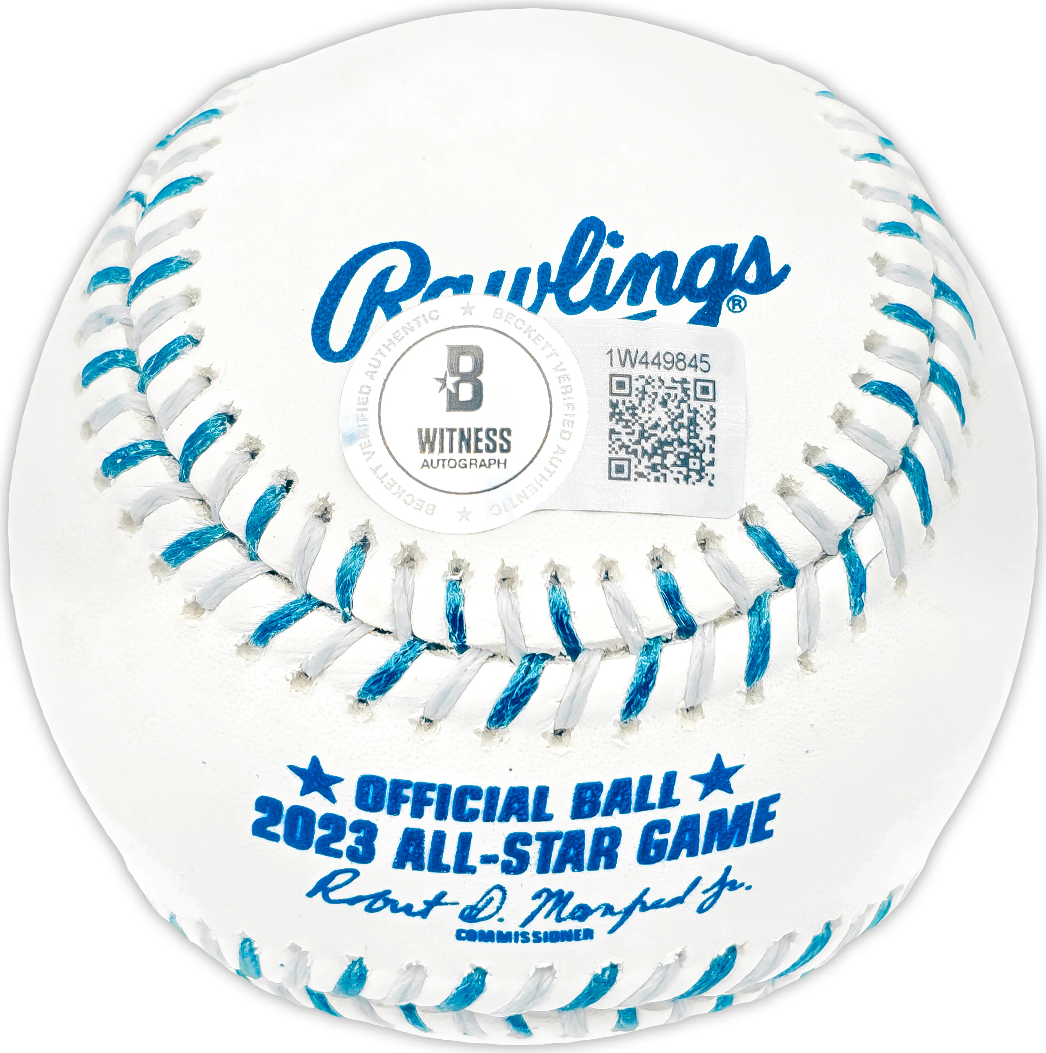 Edgar Martinez Autographed Official 2023 All Star Game Logo Game Baseball Seattle Mariners Beckett BAS Witness Stock #230599 - Image 3