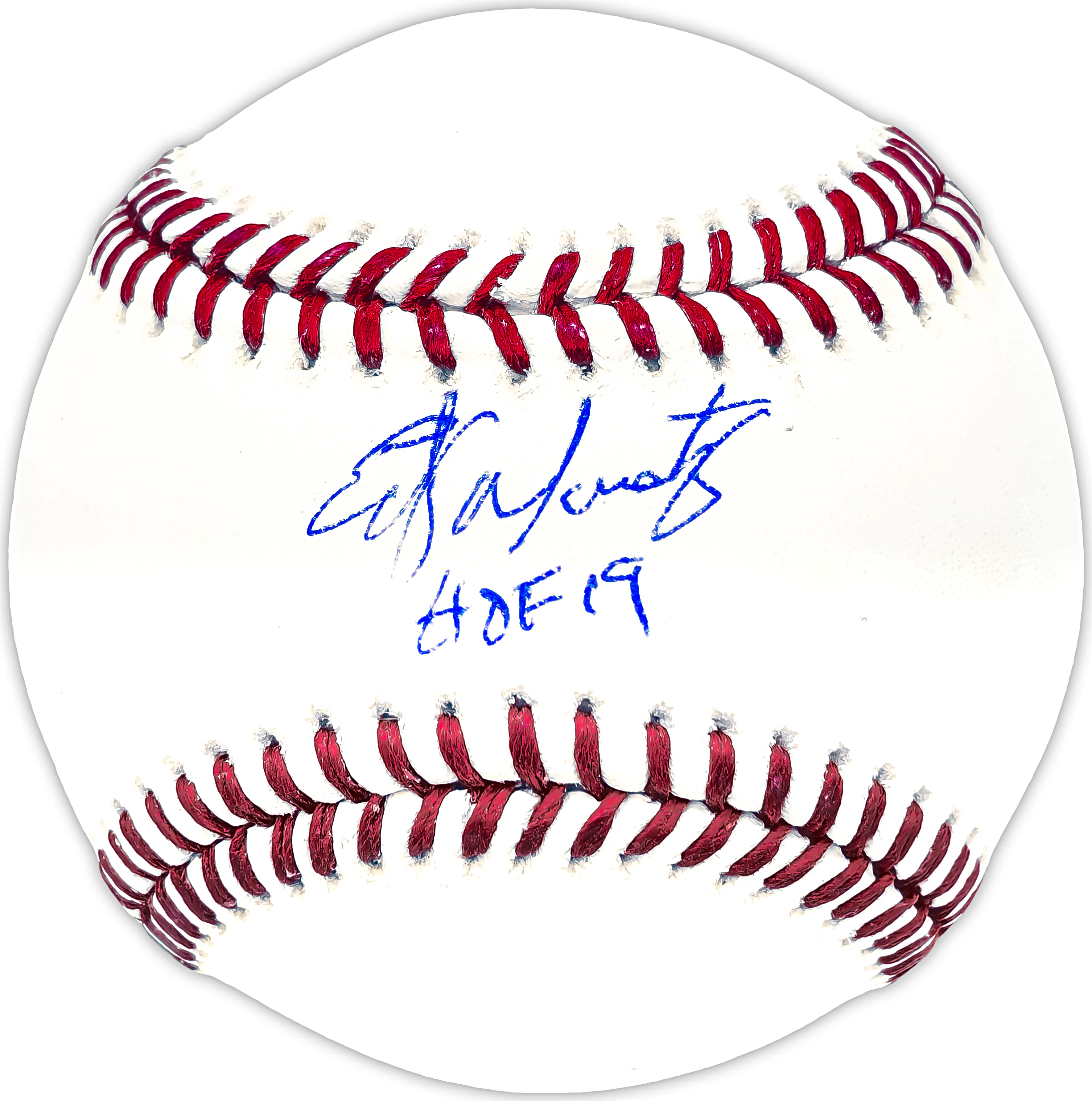 Edgar Martinez Autographed Official MLB Baseball Seattle Mariners "HOF 19" Beckett BAS Witness Stock #230601