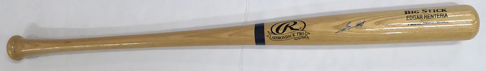 Edgar Renteria Autographed Rawlings Big Stick Bat San Francisco Giants, Miami Marlins MLB Holo #FJ139763 - Image 5