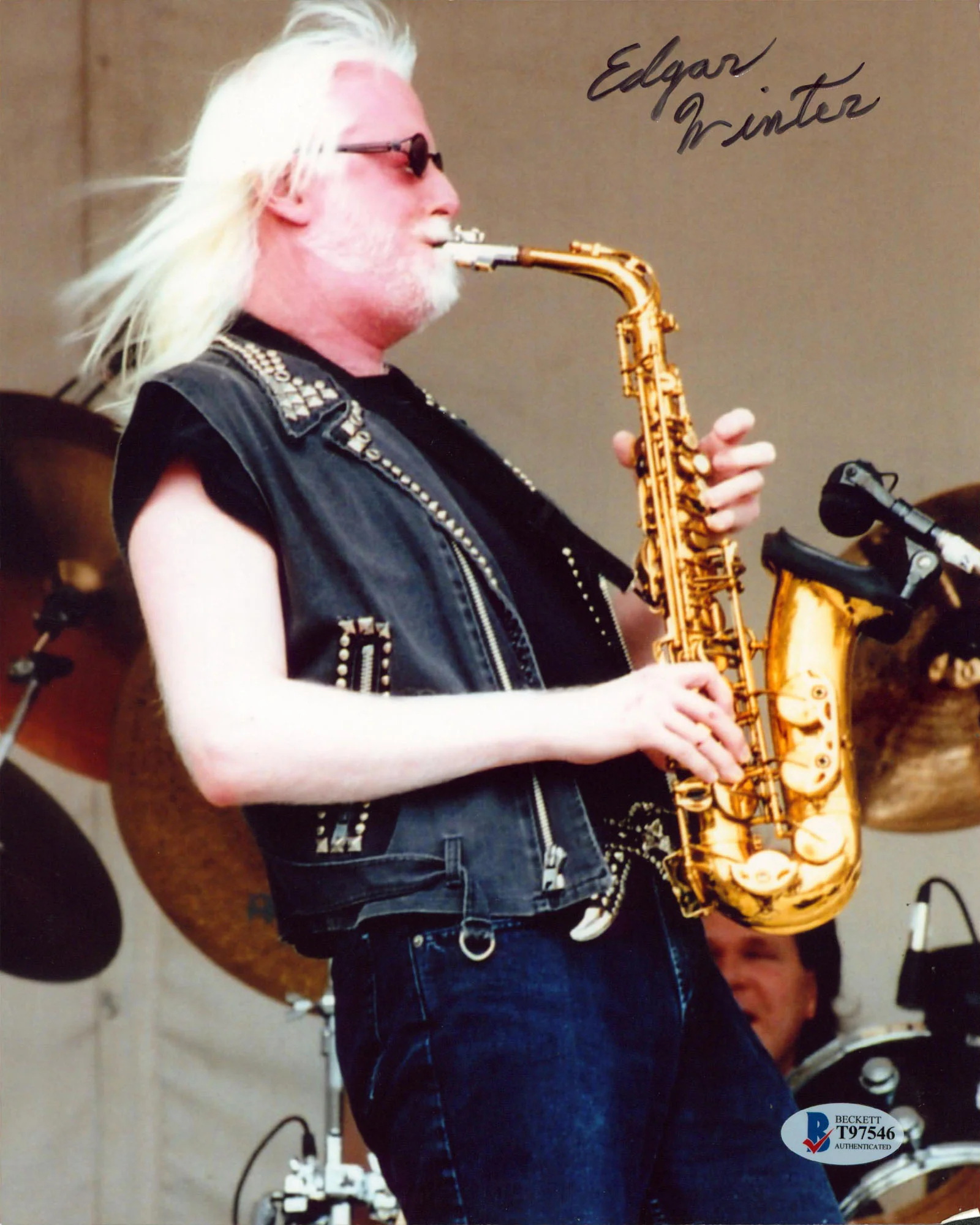 Edgar Winter Authentic Signed 8x10 Vertical Photo Autographed BAS #T97546 - Image 2