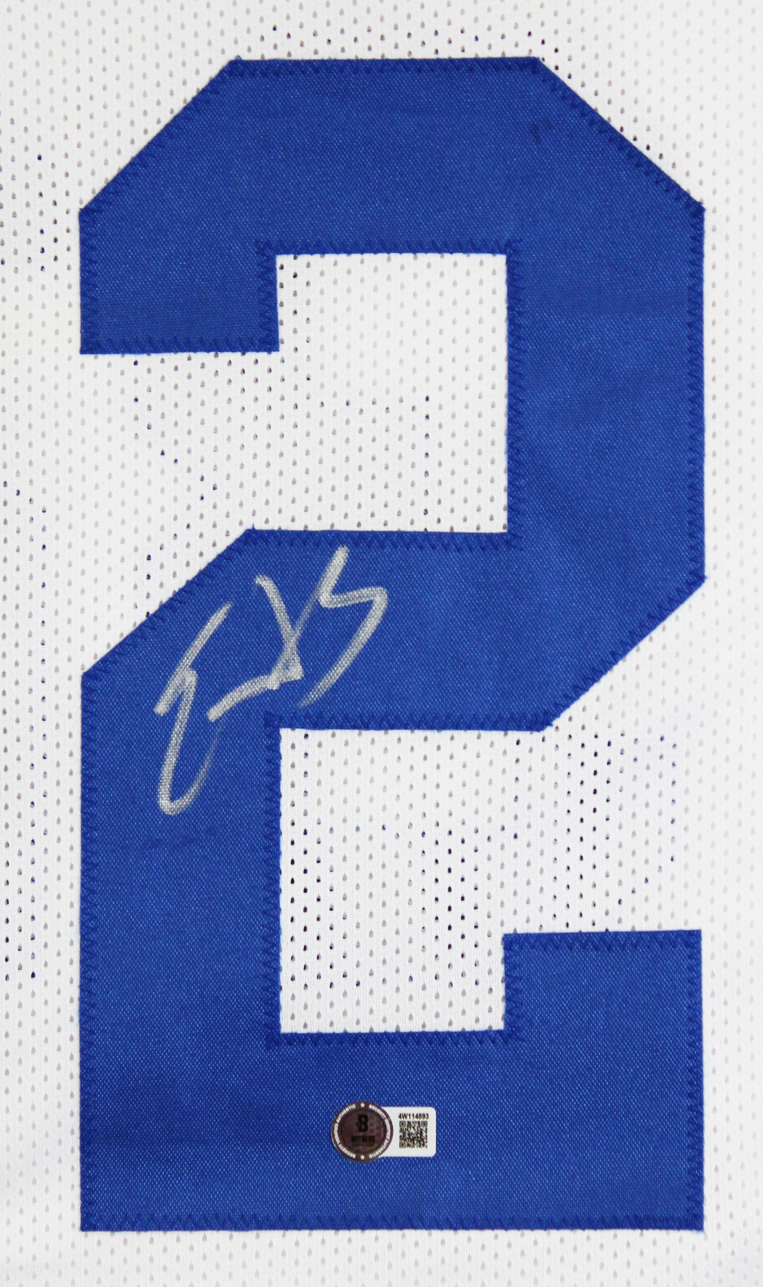 Edgerrin James Authentic Signed White Pro Style Jersey Autographed BAS Witnessed - Image 3