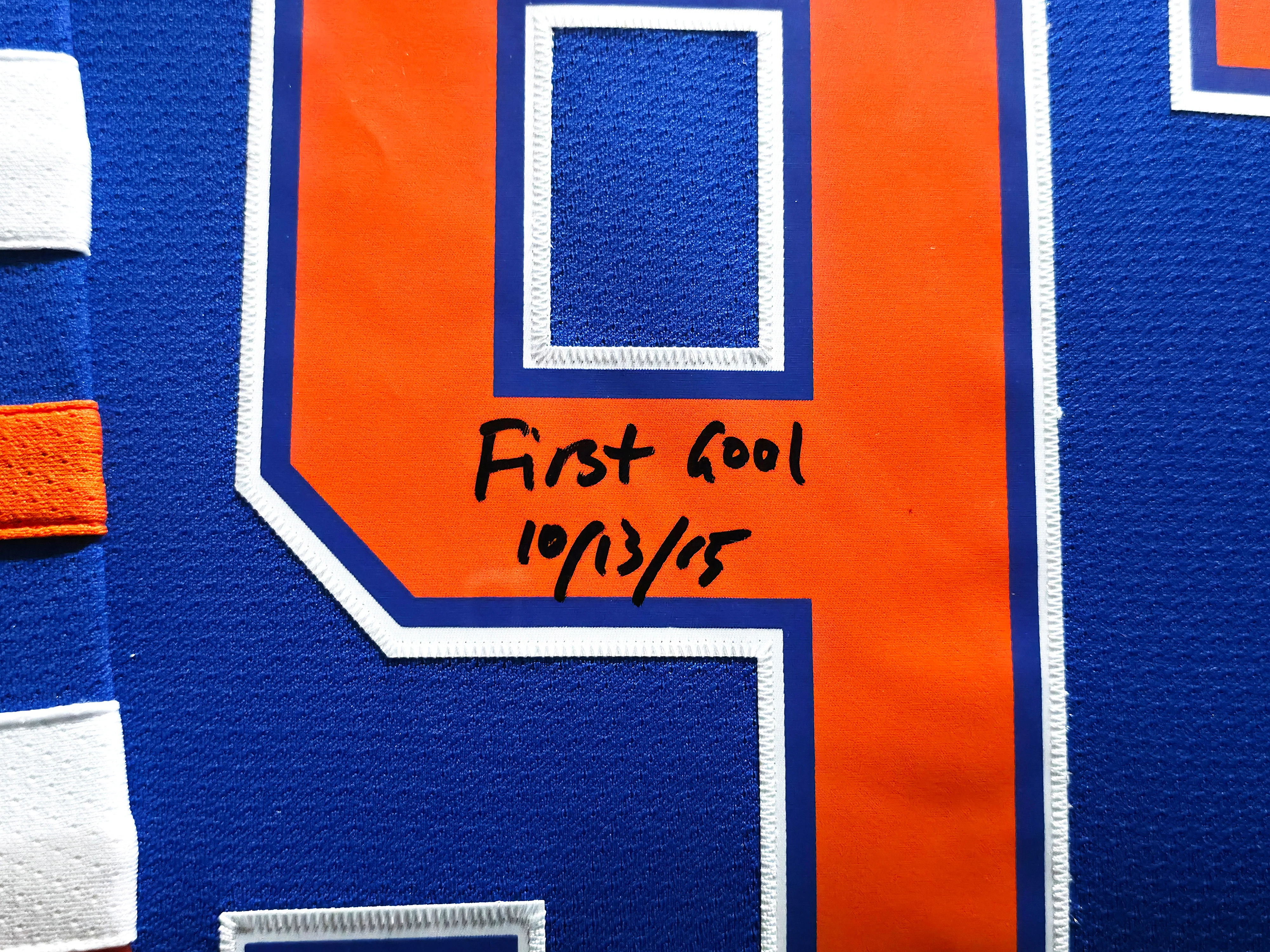 Edmonton Oilers Connor McDavid Autographed Framed 2015 Alternate Blue Authentic Mitchell & Ness Jersey "1st Goal 10/13/15" #/97 UDA Holo Stock #249483 - Image 5
