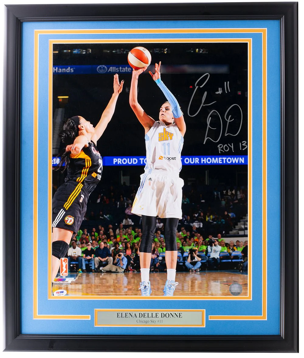 Elena Delle Donne Signed Framed 16x20 Chicago Sky Photo ROY 13 PSA/DNA Holo - Image 6