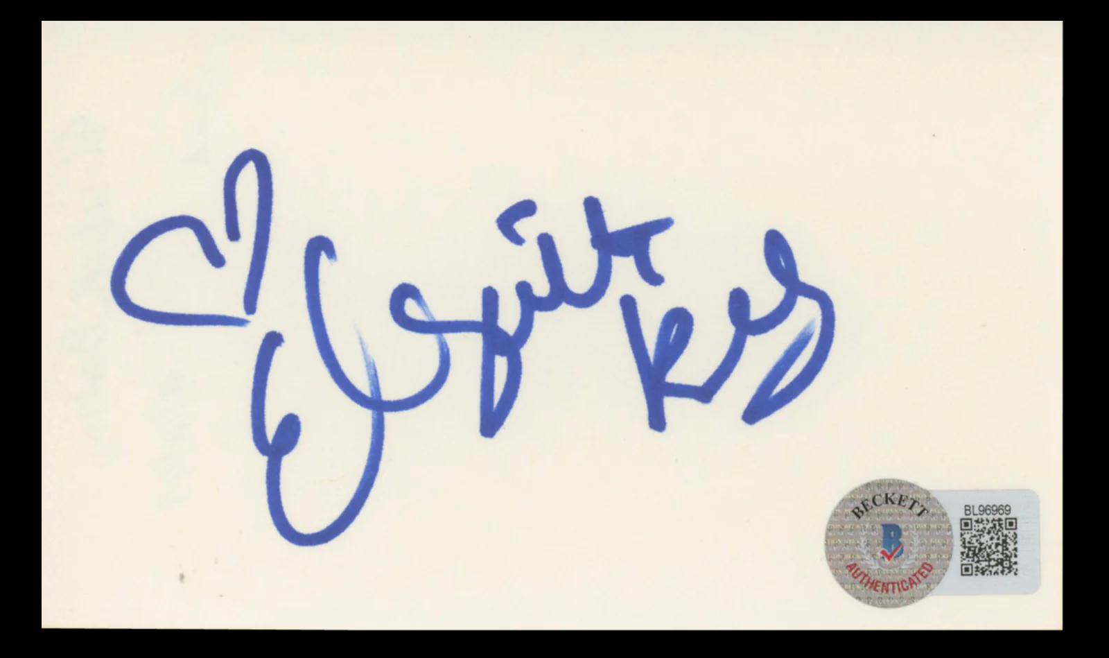 Elizabeth Berkley Saved By The Bell Authentic Signed 3x5 Index Card BAS #BL96969 - Image 2