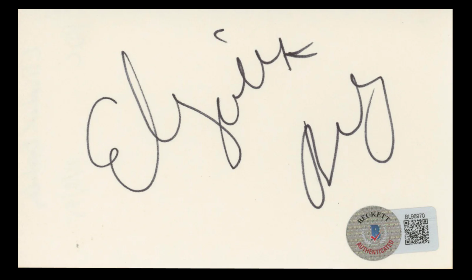 Elizabeth Berkley Saved By The Bell Authentic Signed 3x5 Index Card BAS #BL96970 - Image 2