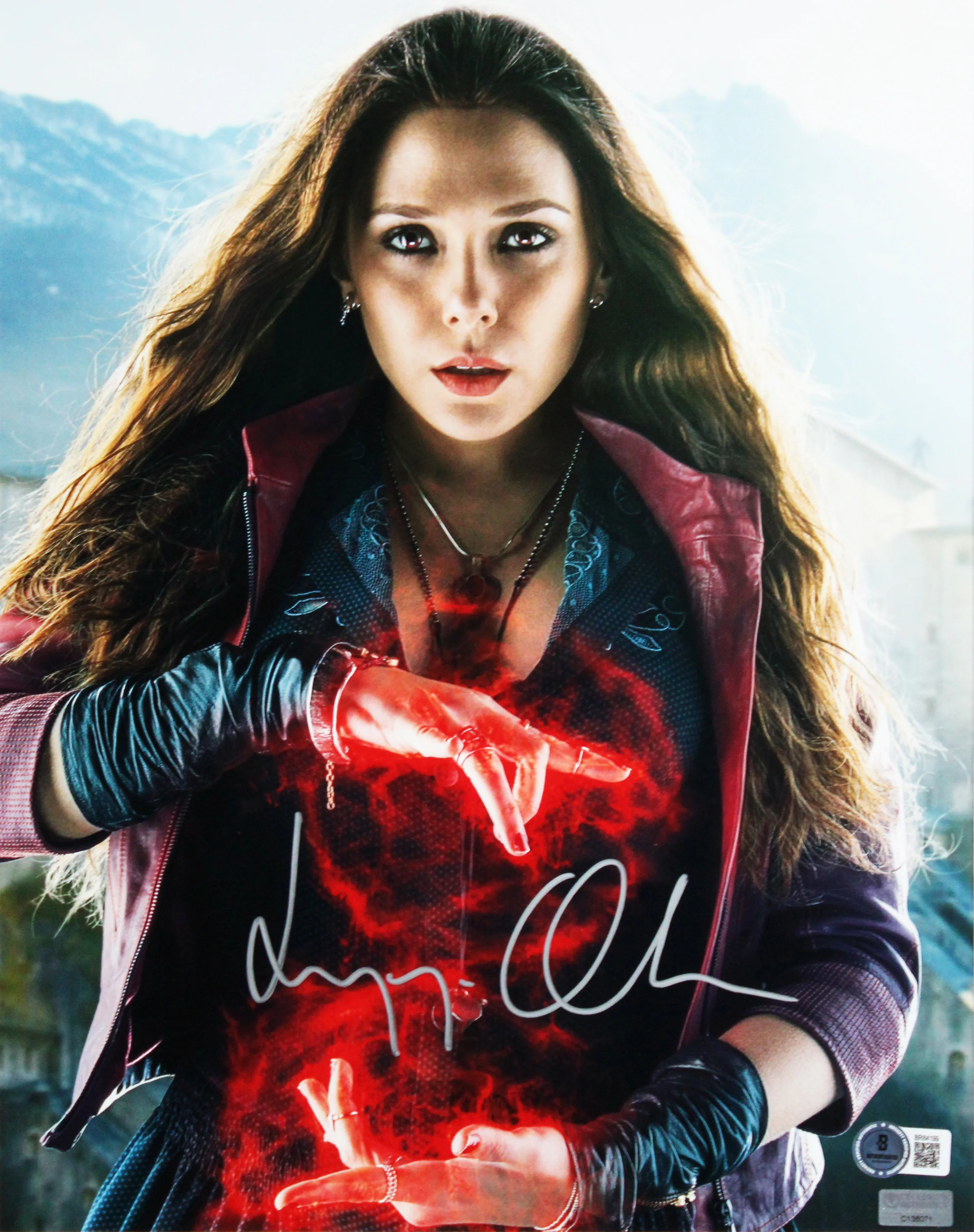 Elizabeth Olsen The Scarlet Witch Authentic Signed 11x14 Framed Photo BAS - Image 3