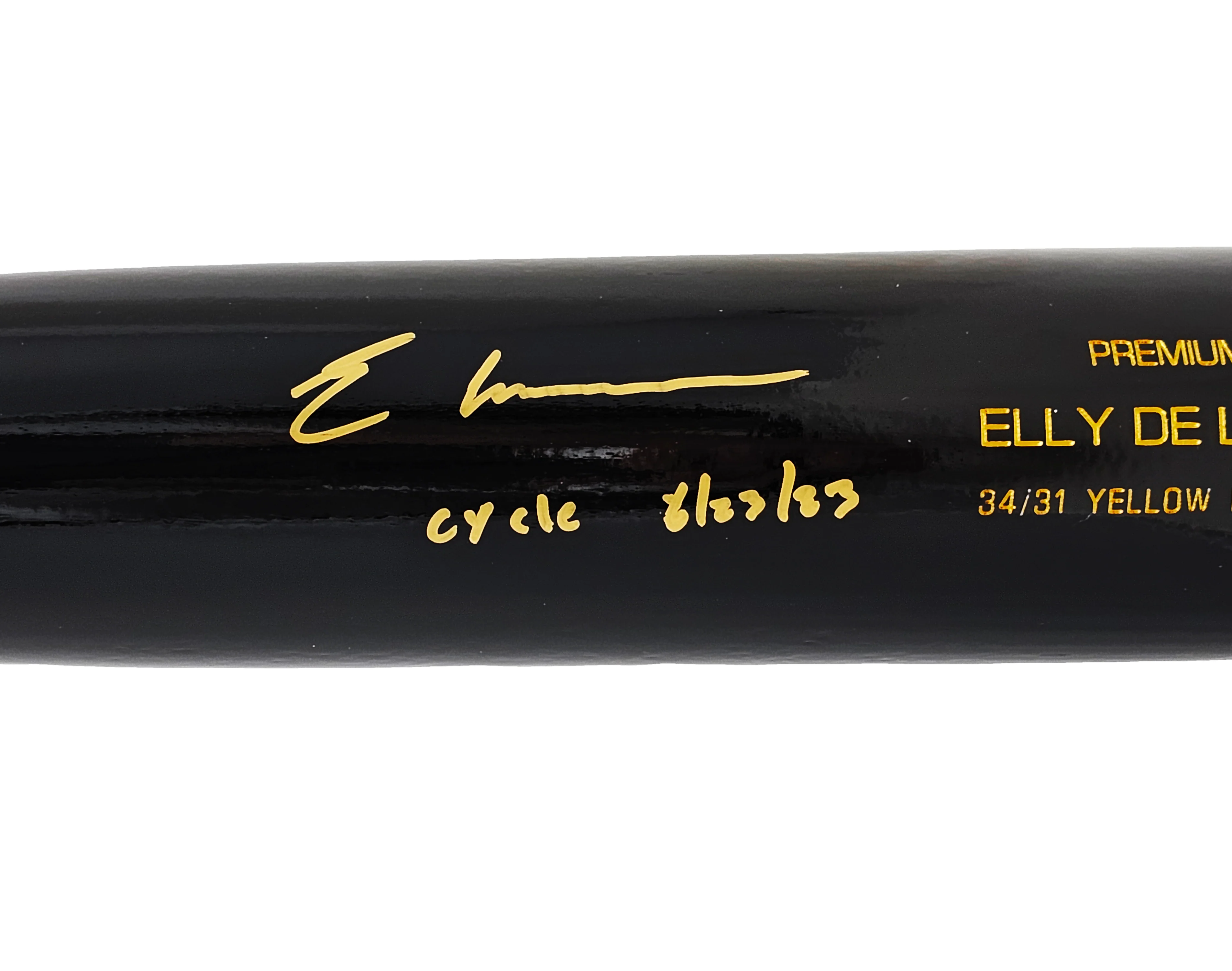 Elly De La Cruz Autographed Black B45 Player Model Bat Cincinnati Reds "Cycle 6/23/23" Beckett BAS Witness Stock #220222 - Image 4