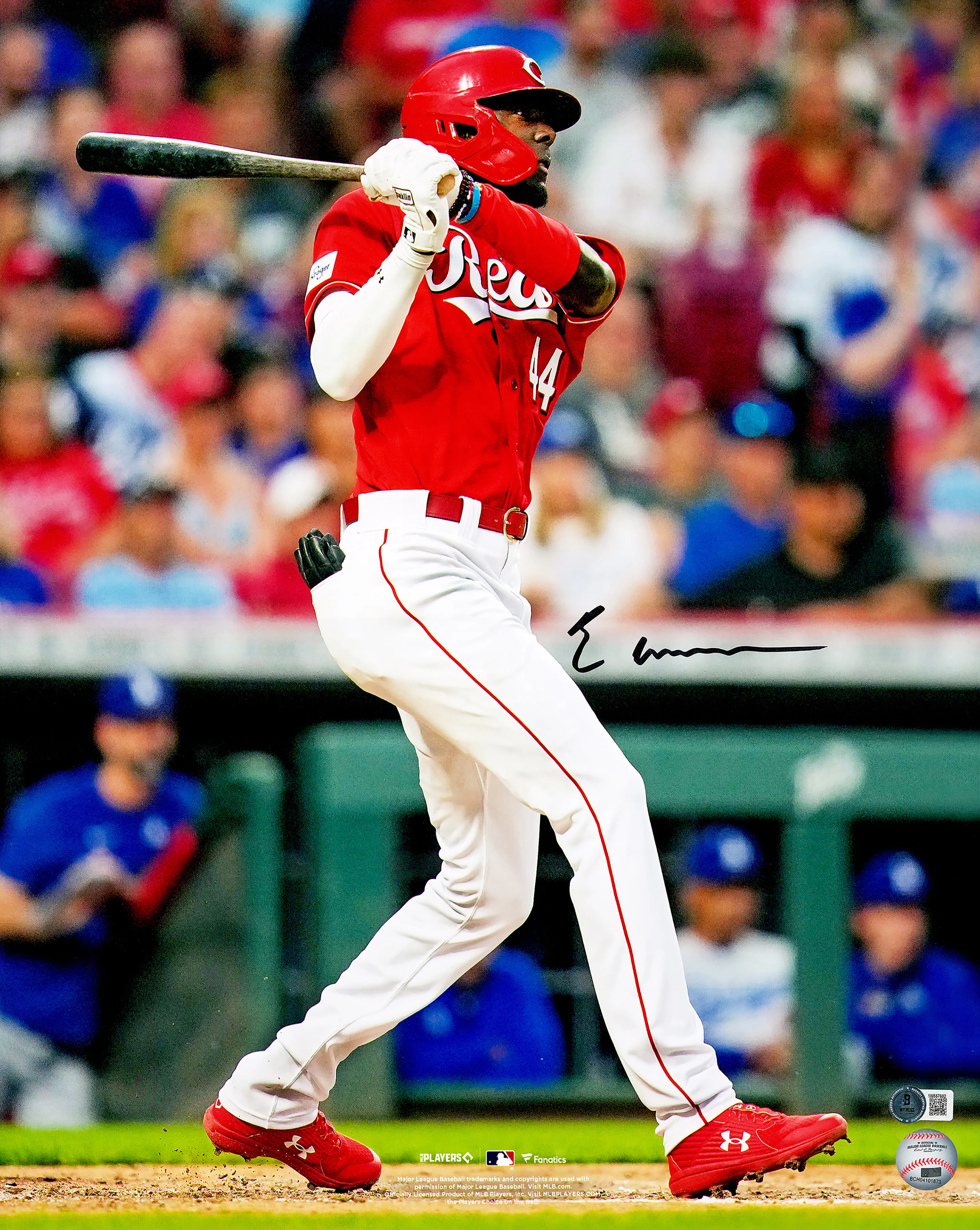 Elly De La Cruz Autographed Framed 16x20 Photo Cincinnati Reds HR Swing Beckett BAS Witness Stock #254239 - Image 2