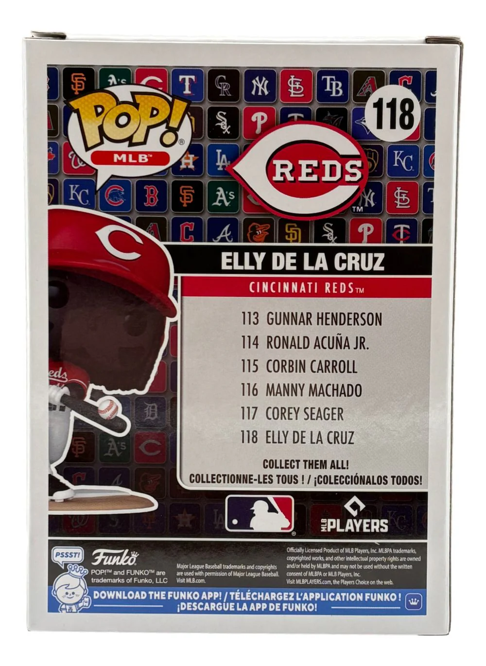 Elly De La Cruz Signed Cincinnati Reds Funko Pop #118 BAS - Image 3