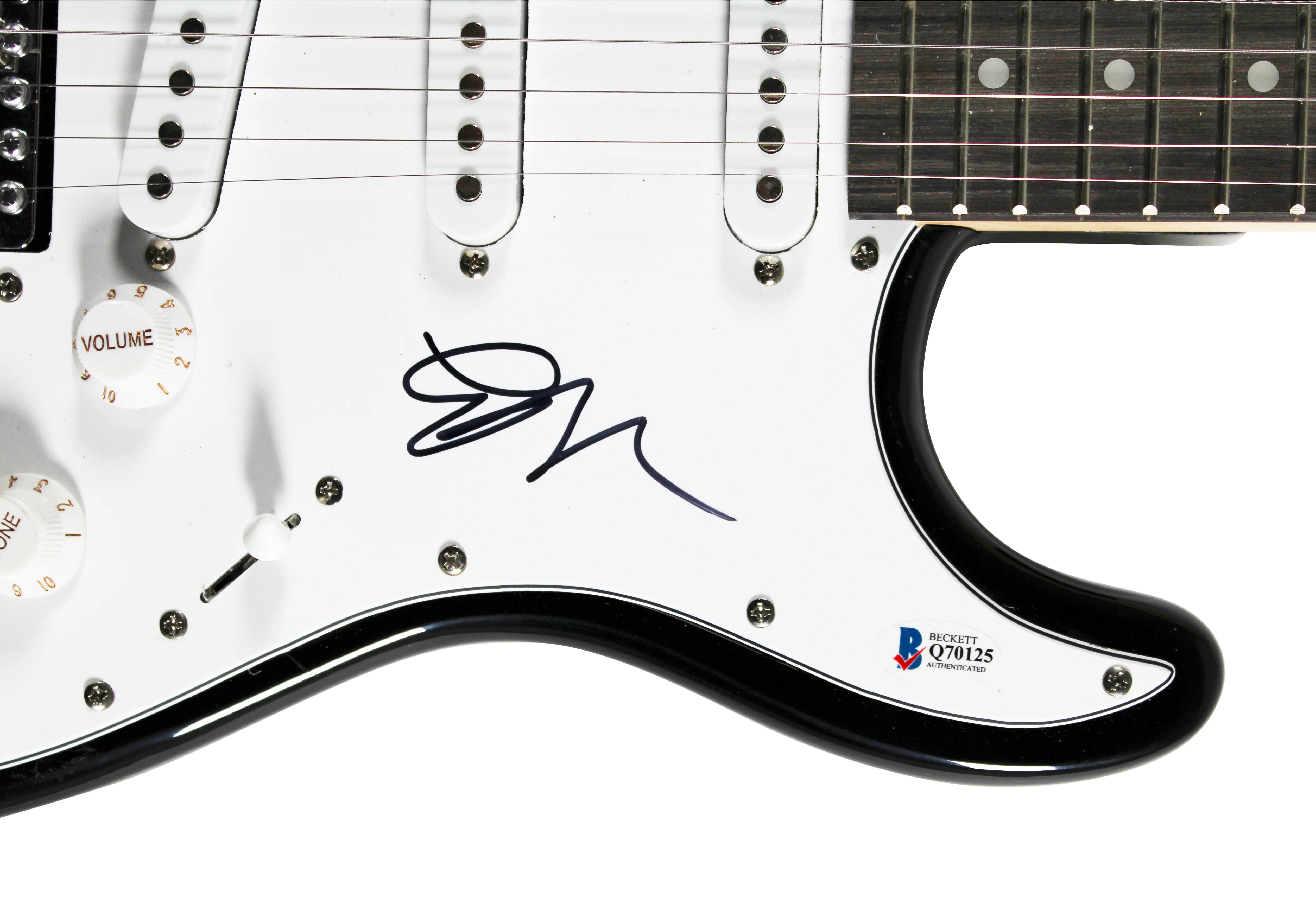 Emily Ratajkowski Authentic Signed Black Electric Guitar Autographed BAS #Q70125 - Image 3