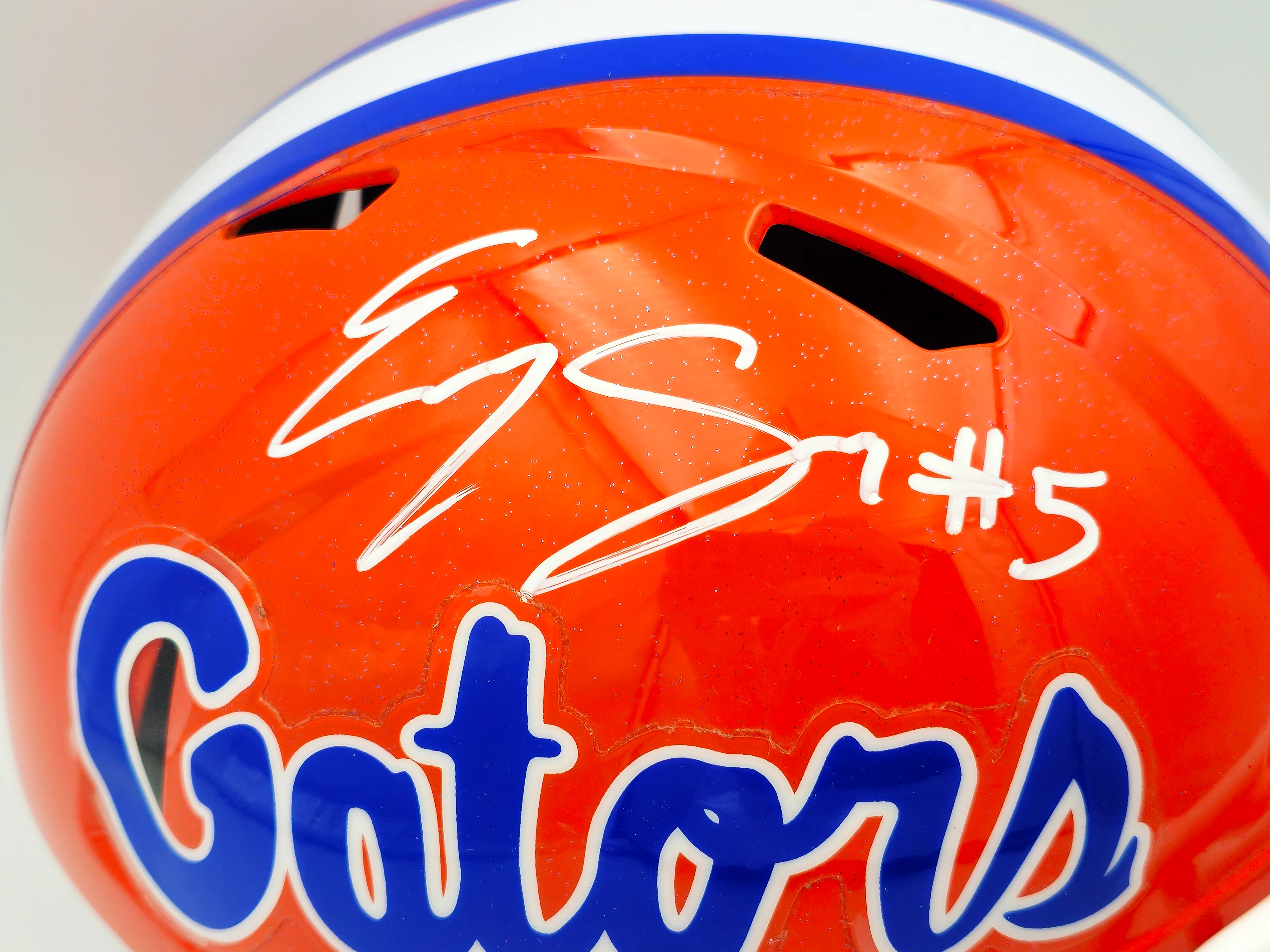 Emory Jones Autographed Florida Gators Orange Full Size Speed Replica Helmet PSA/DNA #AJ59448 - Image 2