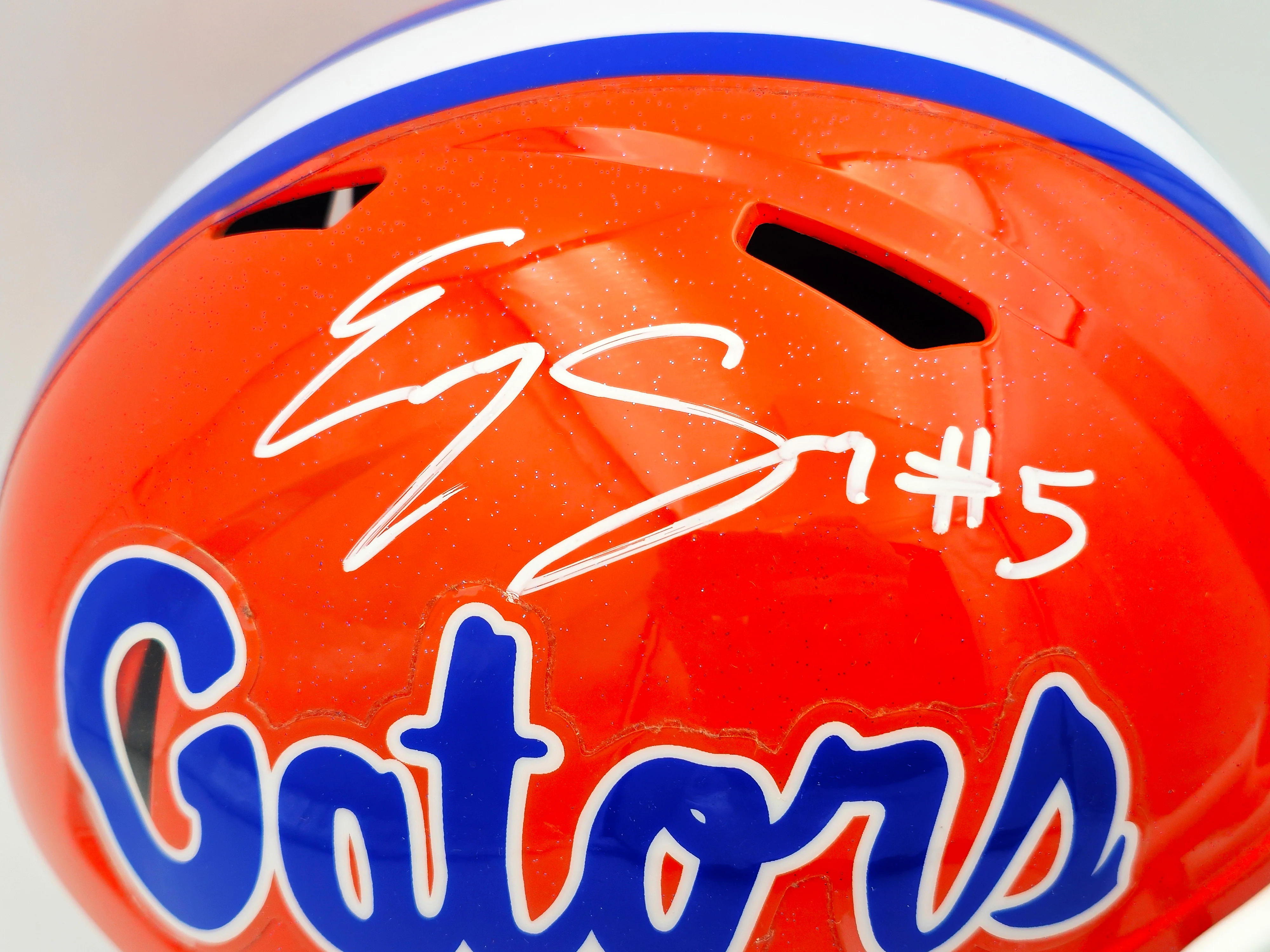 Emory Jones Autographed Florida Gators Orange Full Size Speed Replica Helmet PSA/DNA #AJ59448 - Image 3