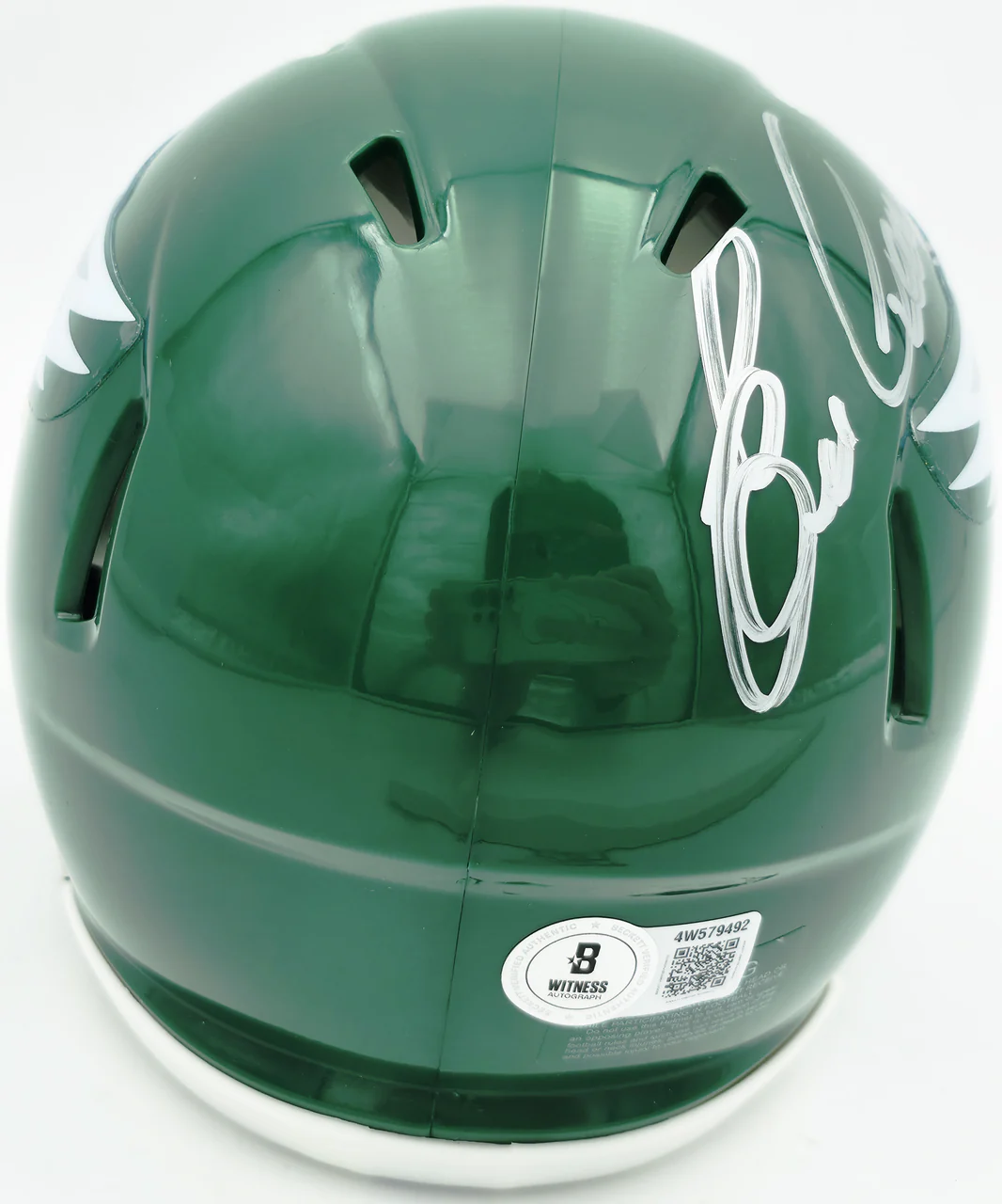 Eric Allen Autographed Philadelphia Eagles Kelly Green 1974-95 Throwback Speed Mini Helmet Beckett BAS QR Stock #261892 - Image 5