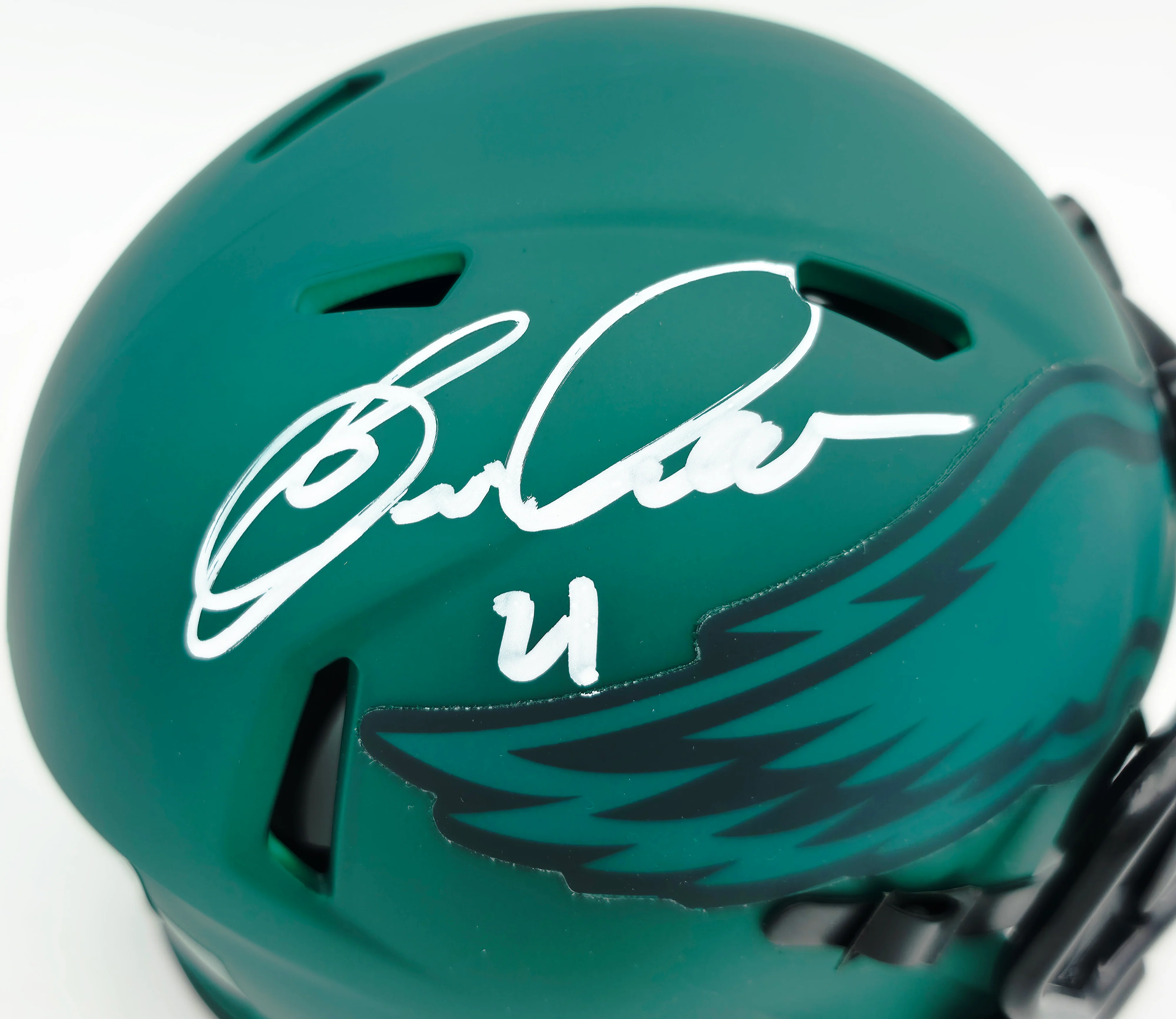 Eric Allen Autographed Philadelphia Eagles Rave Green Speed Mini Helmet Beckett BAS QR Stock #261893 - Image 2