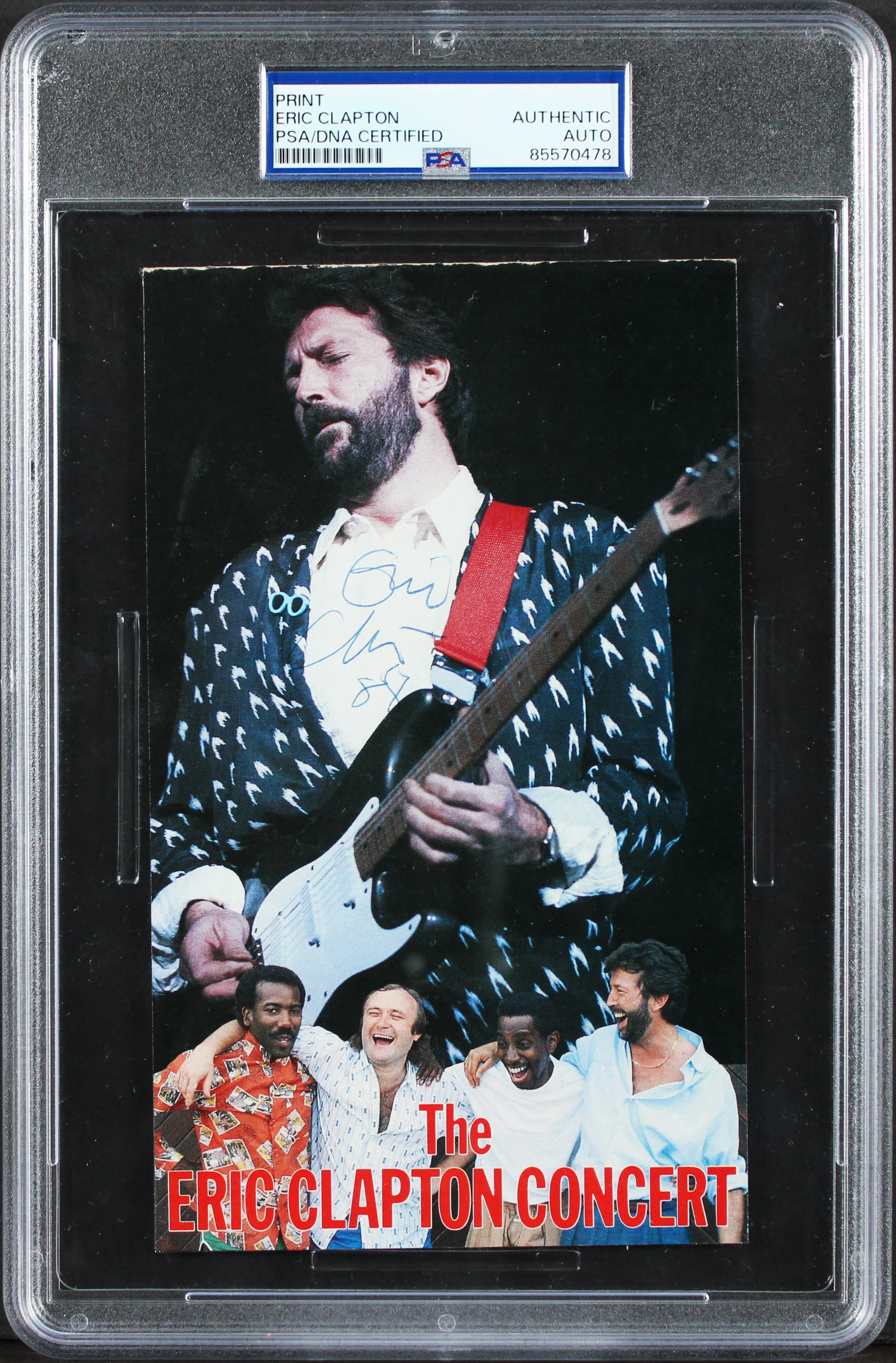Eric Clapton Signed 4.75x7.5 The Eric Clapton Concert Print PSA/DNA Slabbed - Image 2