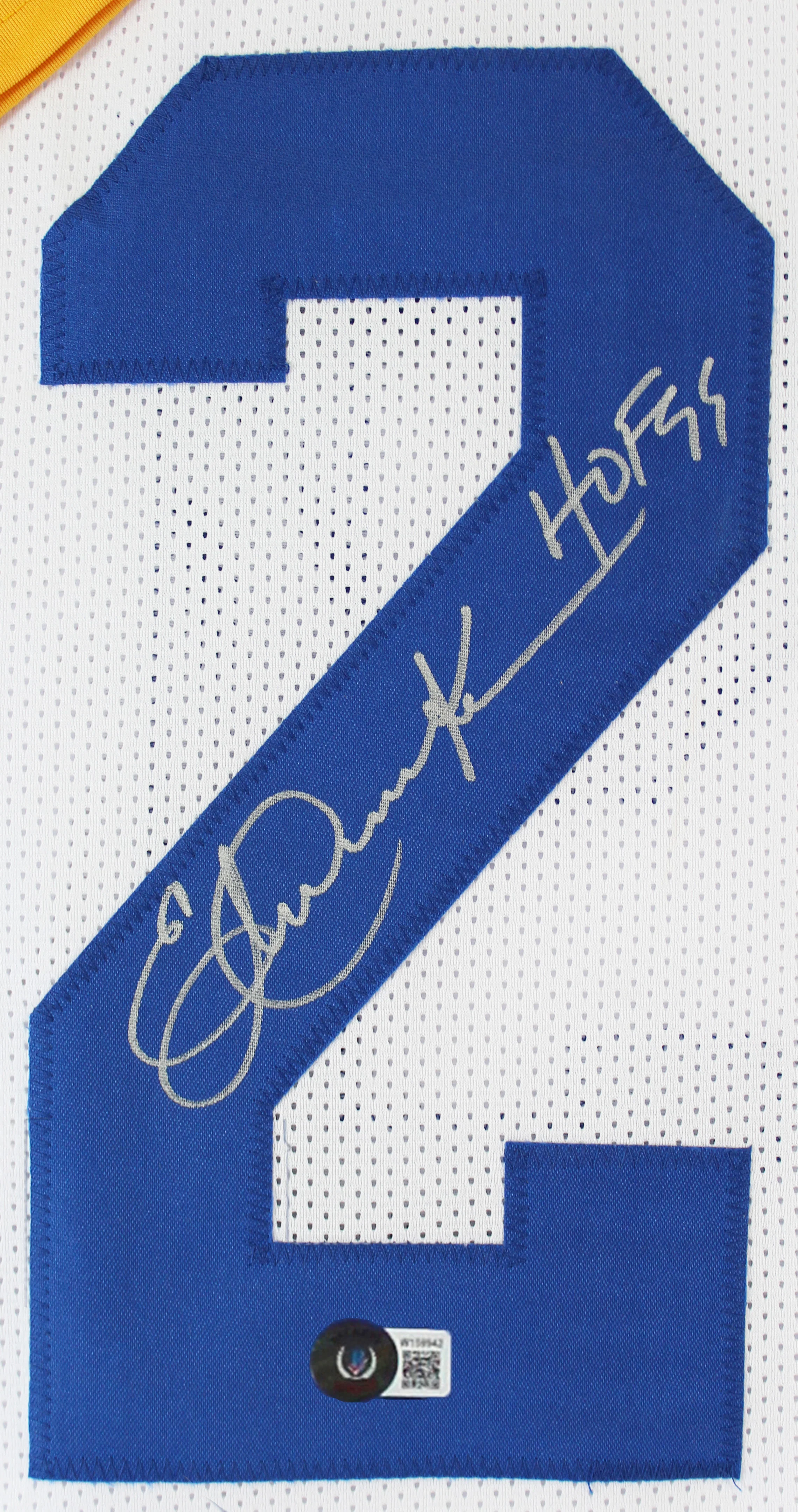 Eric Dickerson "HOF 99" Signed White Pro Style Framed Jersey BAS Witnessed - Image 3