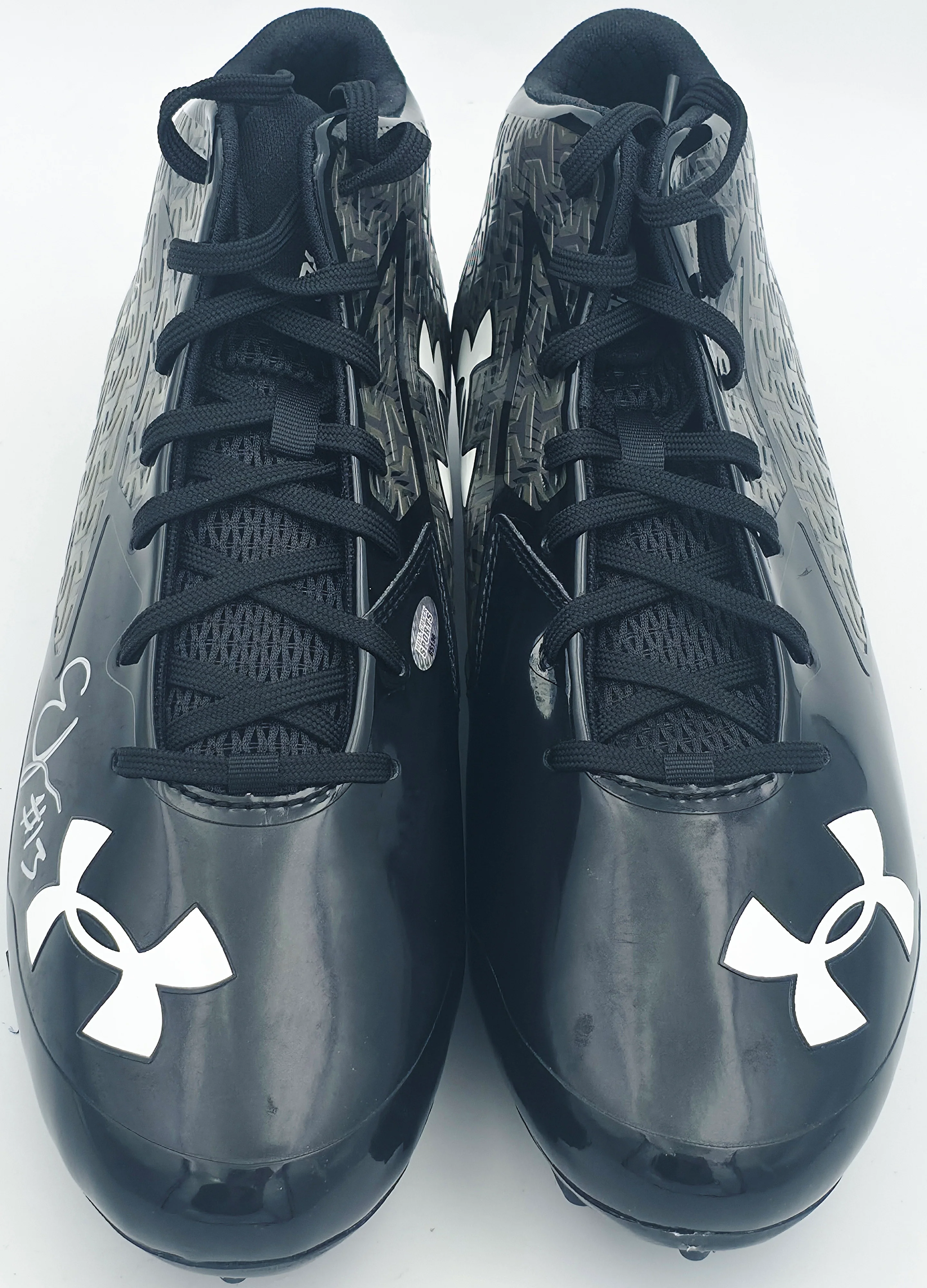 Ernest Jones IV Autographed Pair of Black Under Armour Cleats Seattle Seahawks Size 10.5 MCS Holo Stock #242563 - Image 4