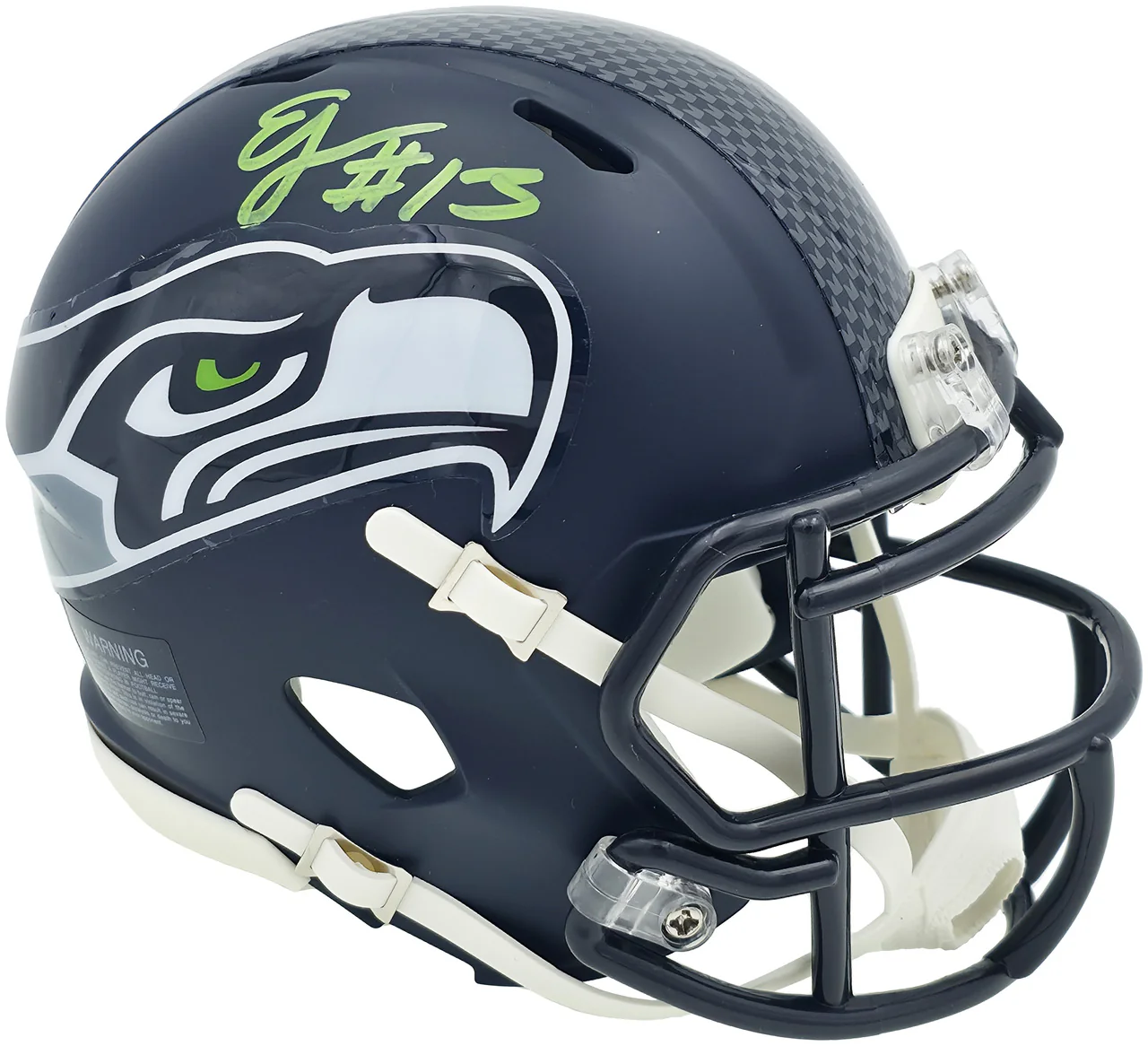 Ernest Jones IV Autographed Seattle Seahawks Blue Speed Mini Helmet MCS Holo Stock #242554
