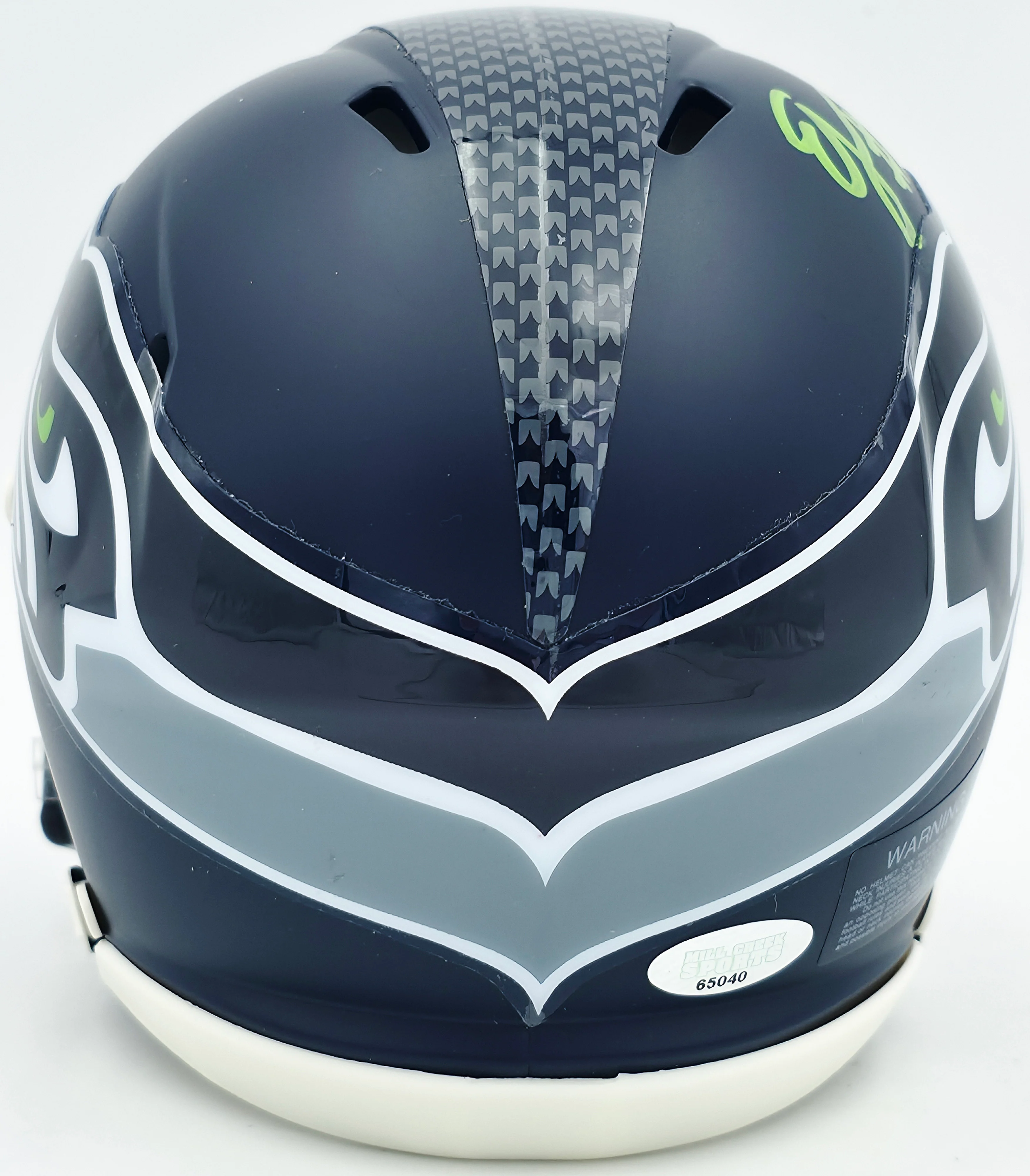 Ernest Jones IV Autographed Seattle Seahawks Blue Speed Mini Helmet MCS Holo Stock #242554 - Image 4