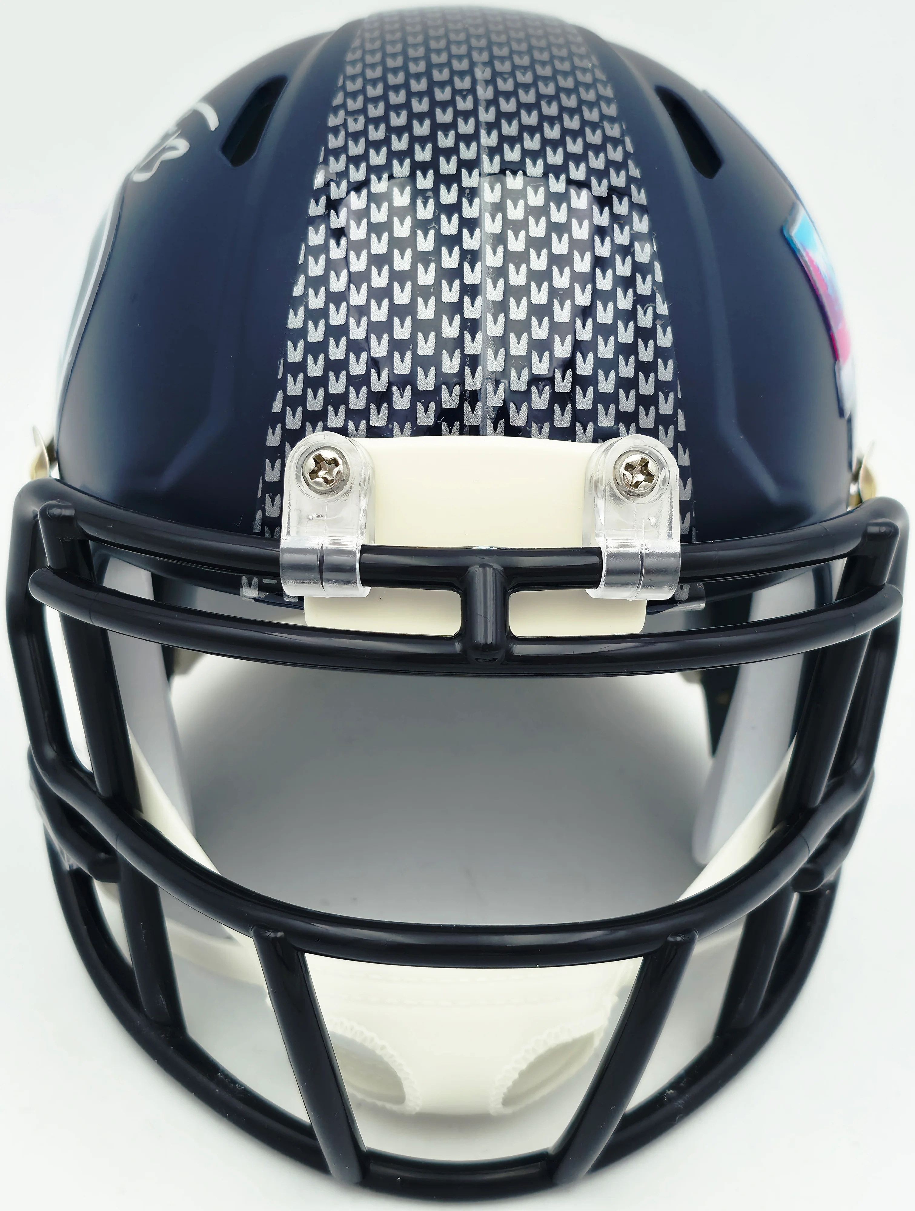 Ernest Jones IV Autographed Seattle Seahawks Blue Super Bowl LX Champions Logo Speed Mini Helmet MCS Holo Stock #262474 - Image 4
