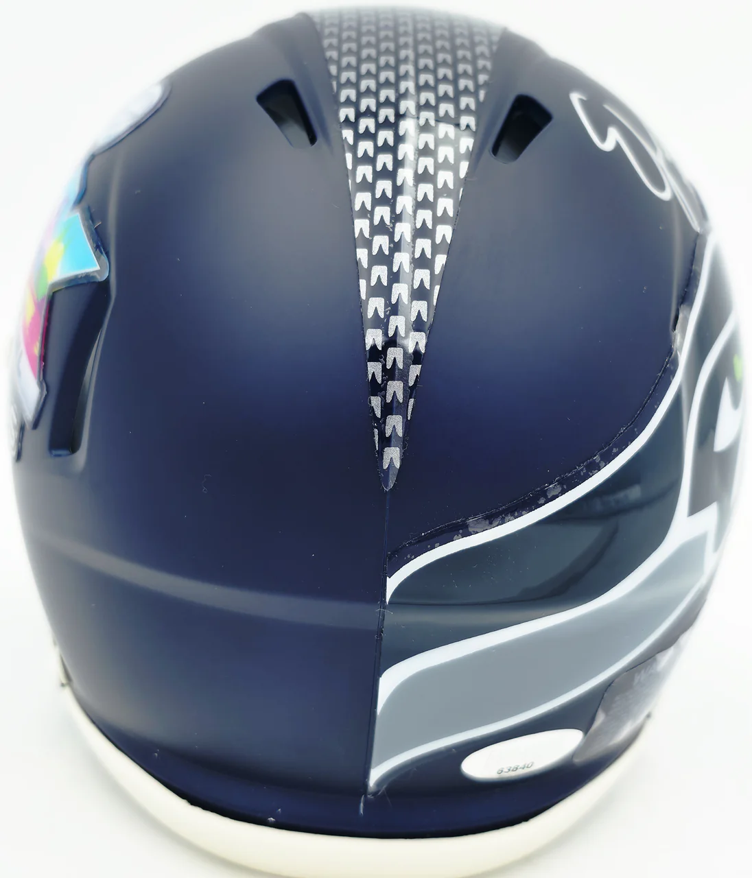 Ernest Jones IV Autographed Seattle Seahawks Blue Super Bowl LX Champions Logo Speed Mini Helmet MCS Holo Stock #262474 - Image 5