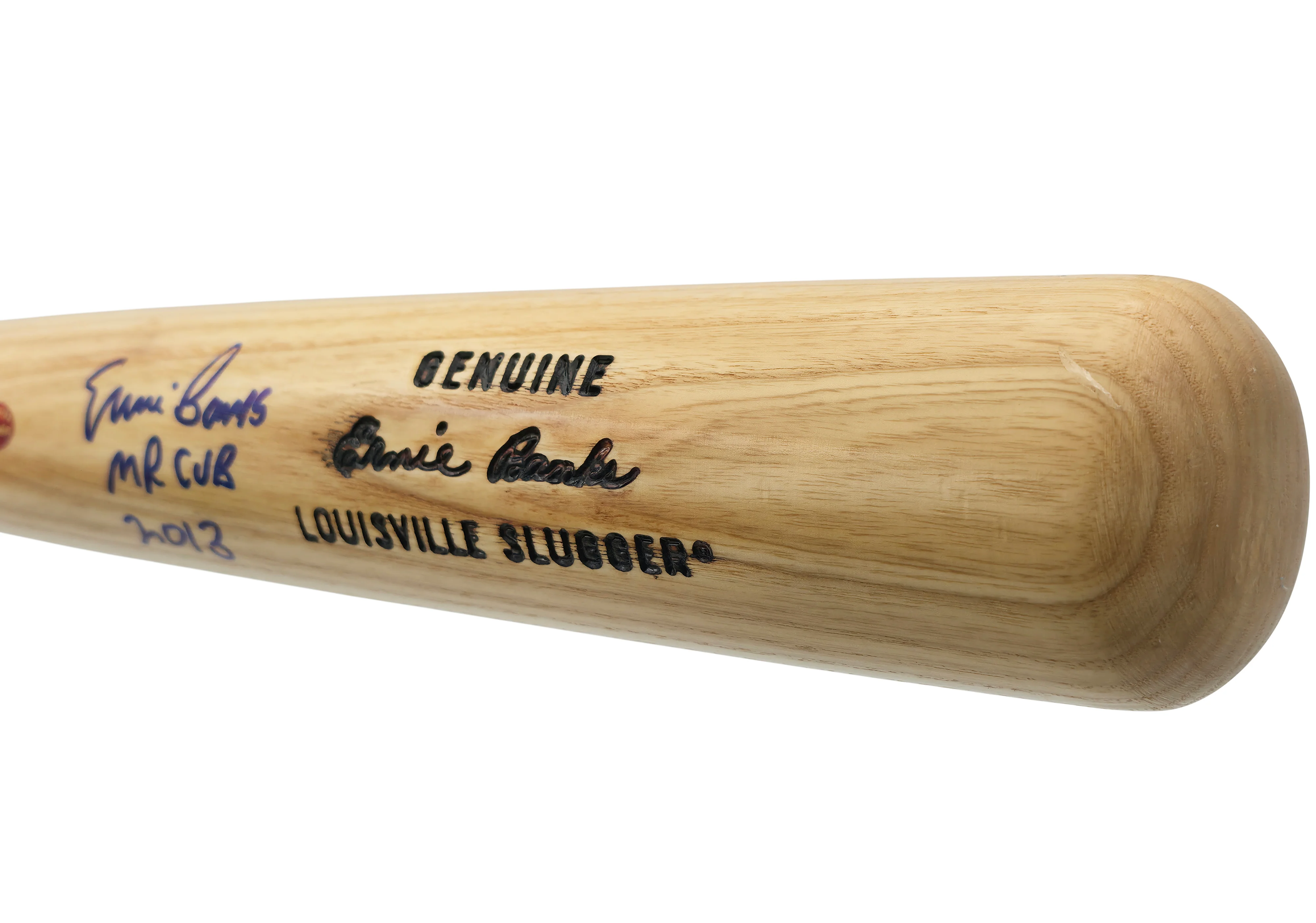 Ernie Banks Autographed Louisville Slugger Game Model Baseball Bat Chicago Cubs "Mr. Cub, 2013" Beckett BAS QR Stock #261677 - Image 5