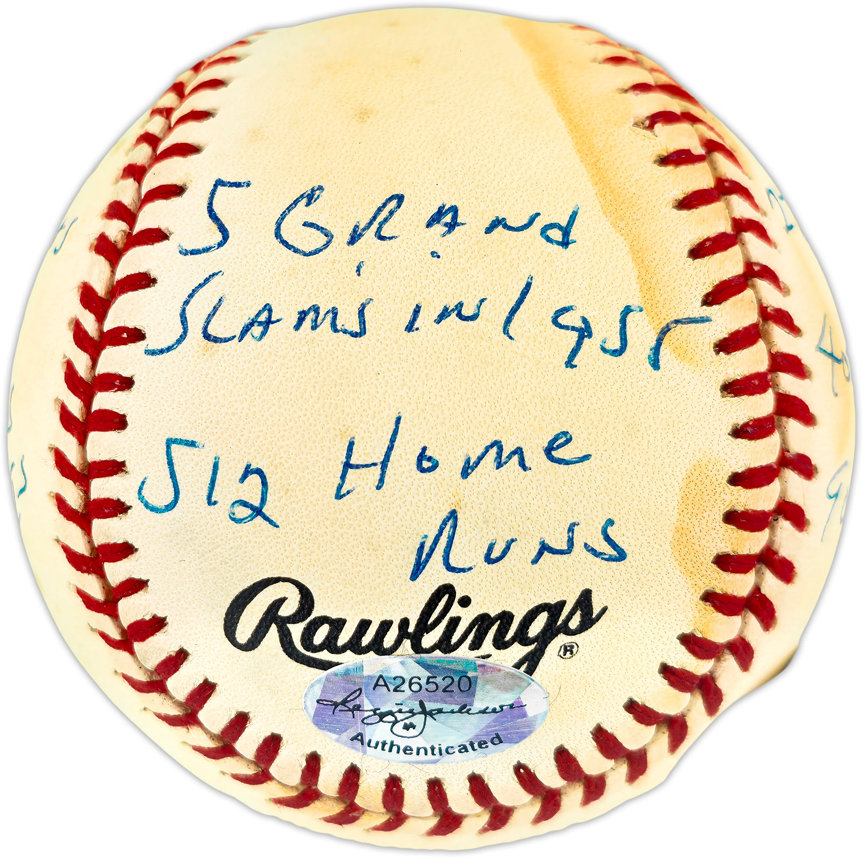 Ernie Banks Autographed Official NL Statball Baseball Chicago Cubs 14 Inscriptions #514/100 Beckett BAS QR #BU86740 - Image 2
