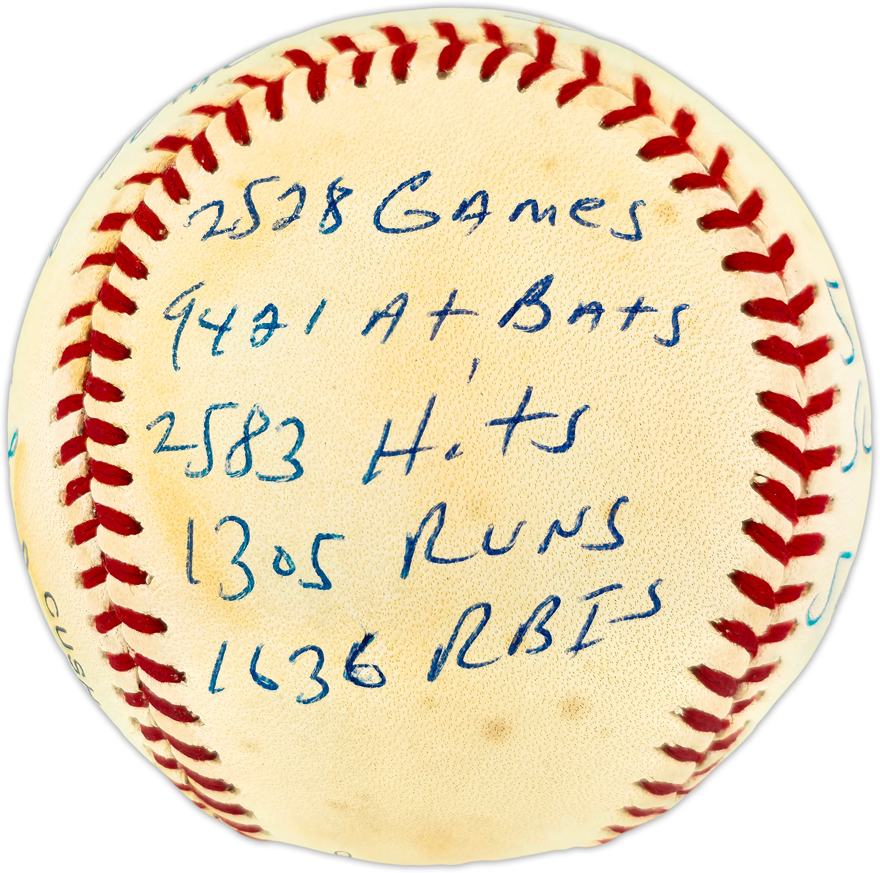 Ernie Banks Autographed Official NL Statball Baseball Chicago Cubs 14 Inscriptions #514/100 Beckett BAS QR #BU86740 - Image 4