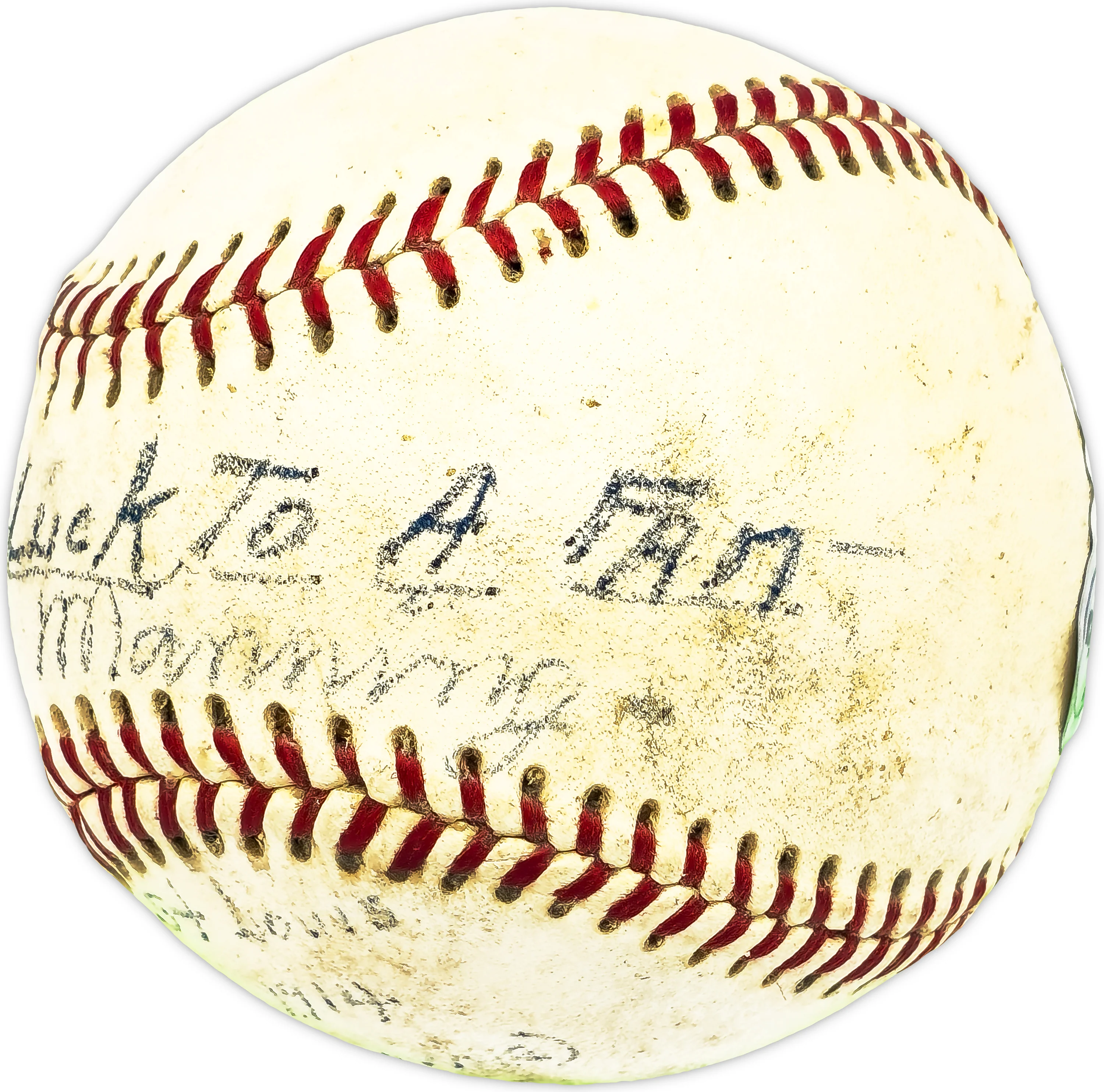 Ernie Ed Manning Autographed Official Giles NL Baseball St. Louis Browns "Best luck to a fan, St. Louis 1914 Browns" Beckett BAS QR #BM17854 - Image 3