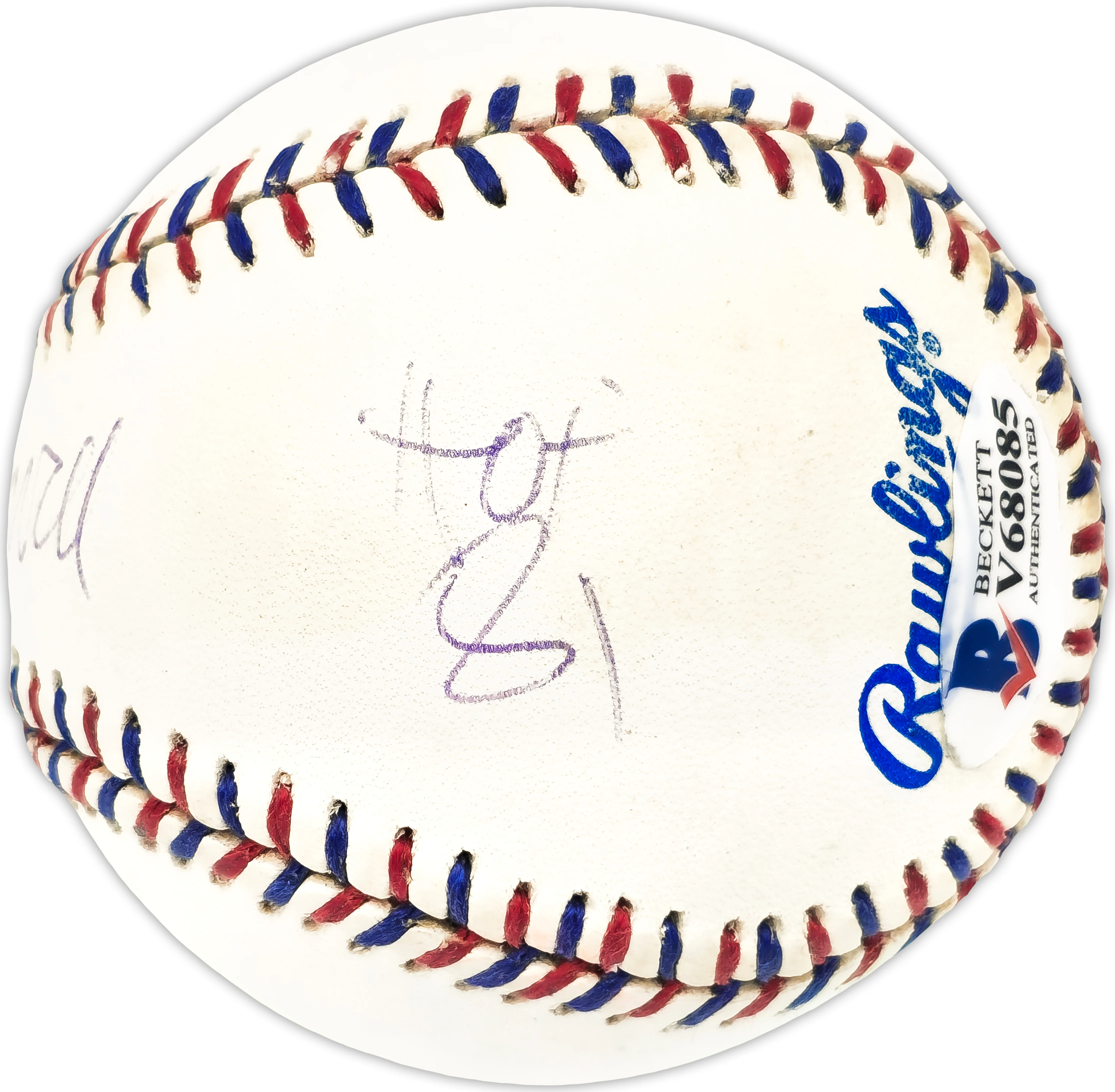 Ernie Harwell Autographed Official 1995 All Star Game Logo MLB Baseball Detroit Tigers Beckett BAS #V68085 - Image 2