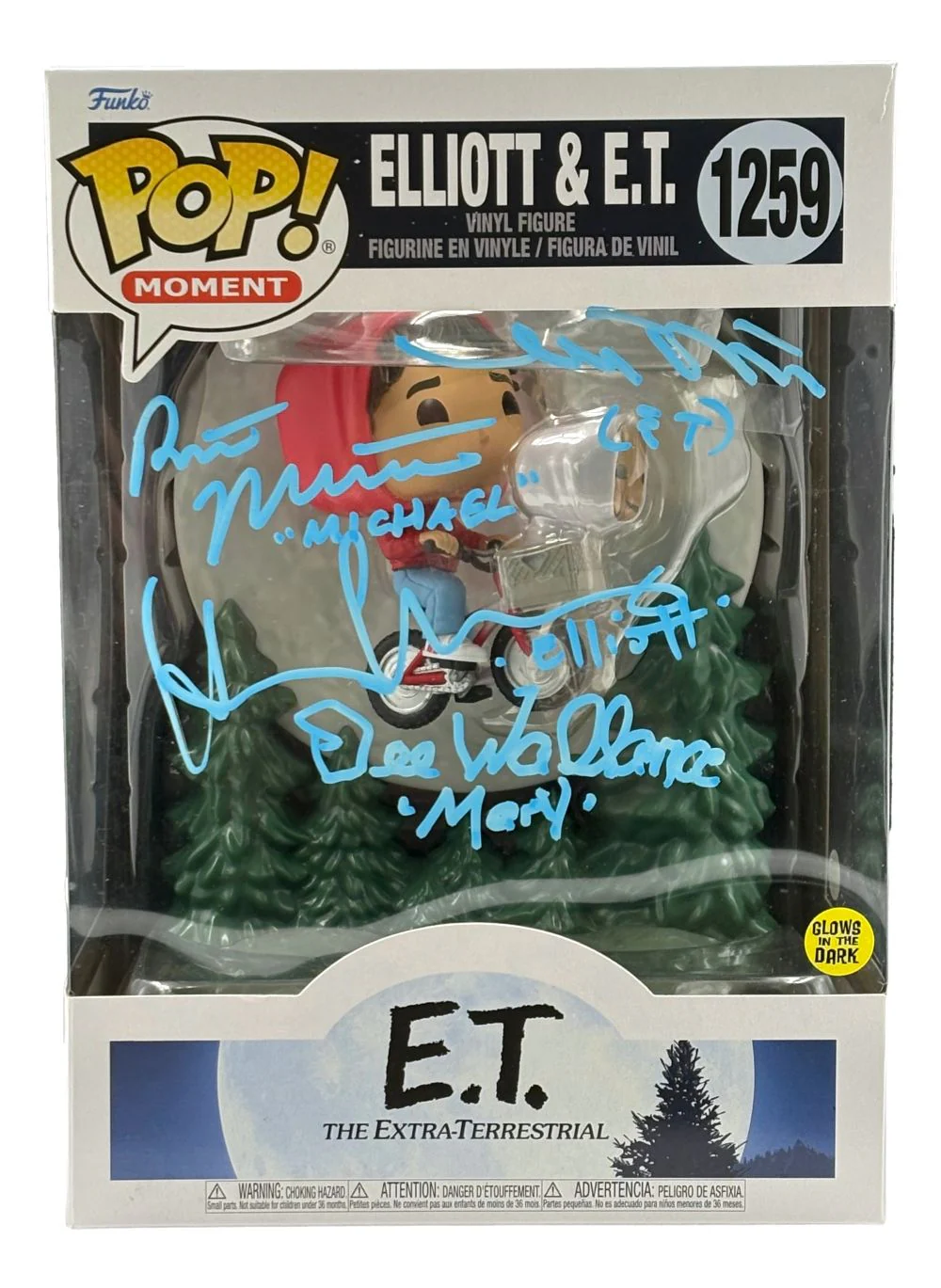 ET Cast (4) Signed ET Jumbo Funko Pop #1259 Henry Thomas De Merritt & More JSA