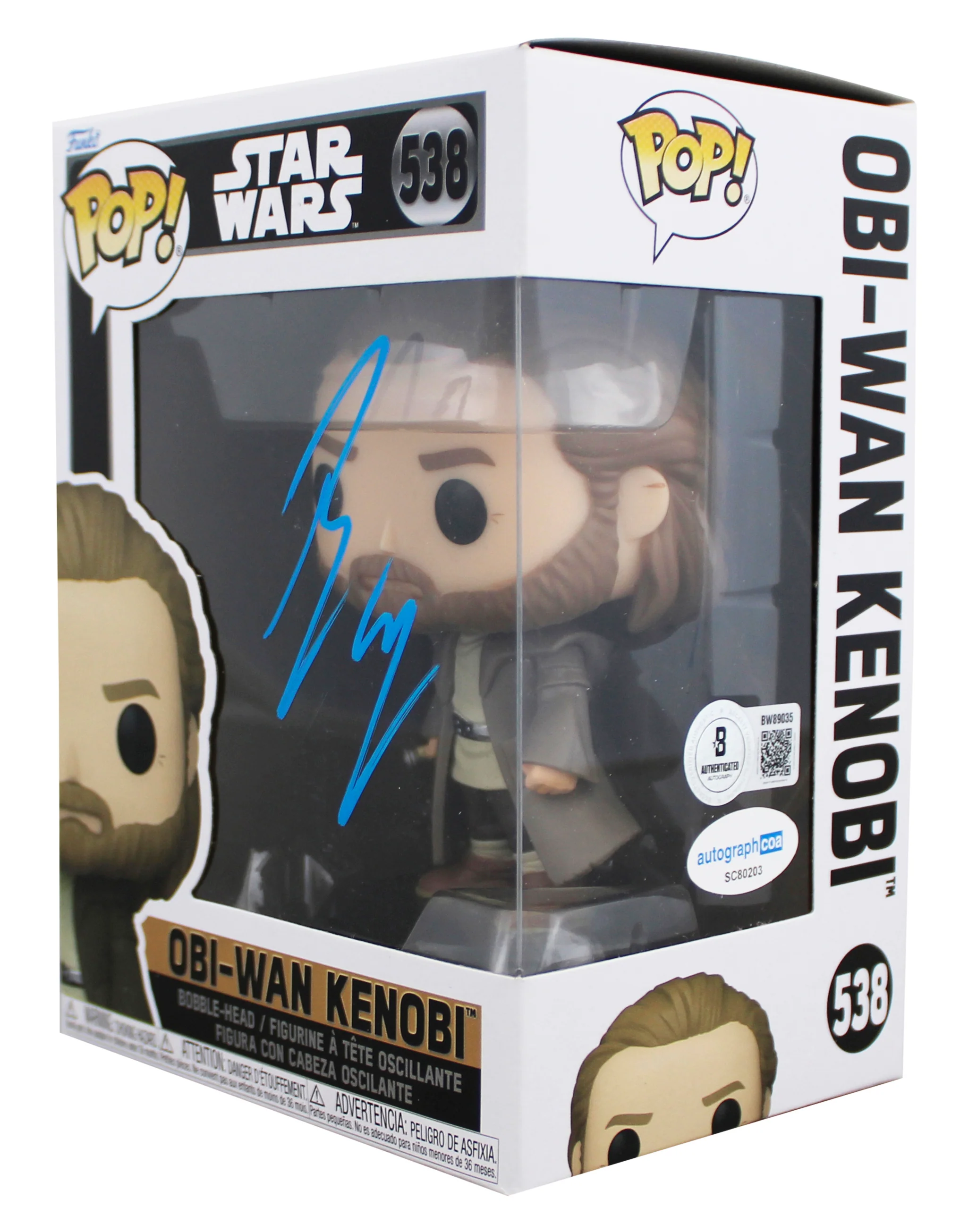 Ewan McGregor Star Wars Signed Obi-Wan Kenobi #538 Funko Pop Figure BAS #BW89035 - Image 3